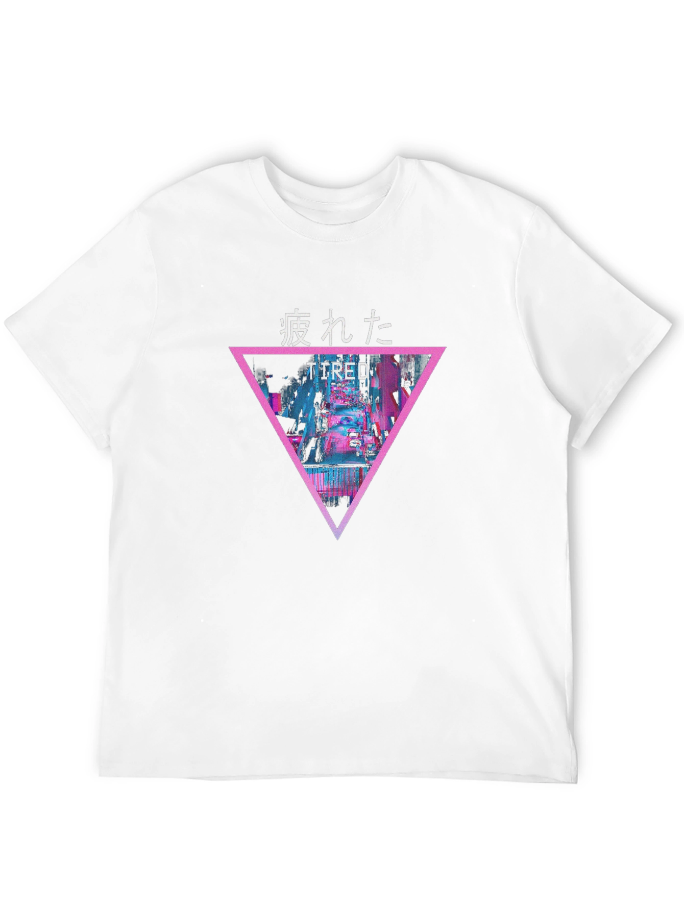 Tired Graphic Tee - Vaporwave Style