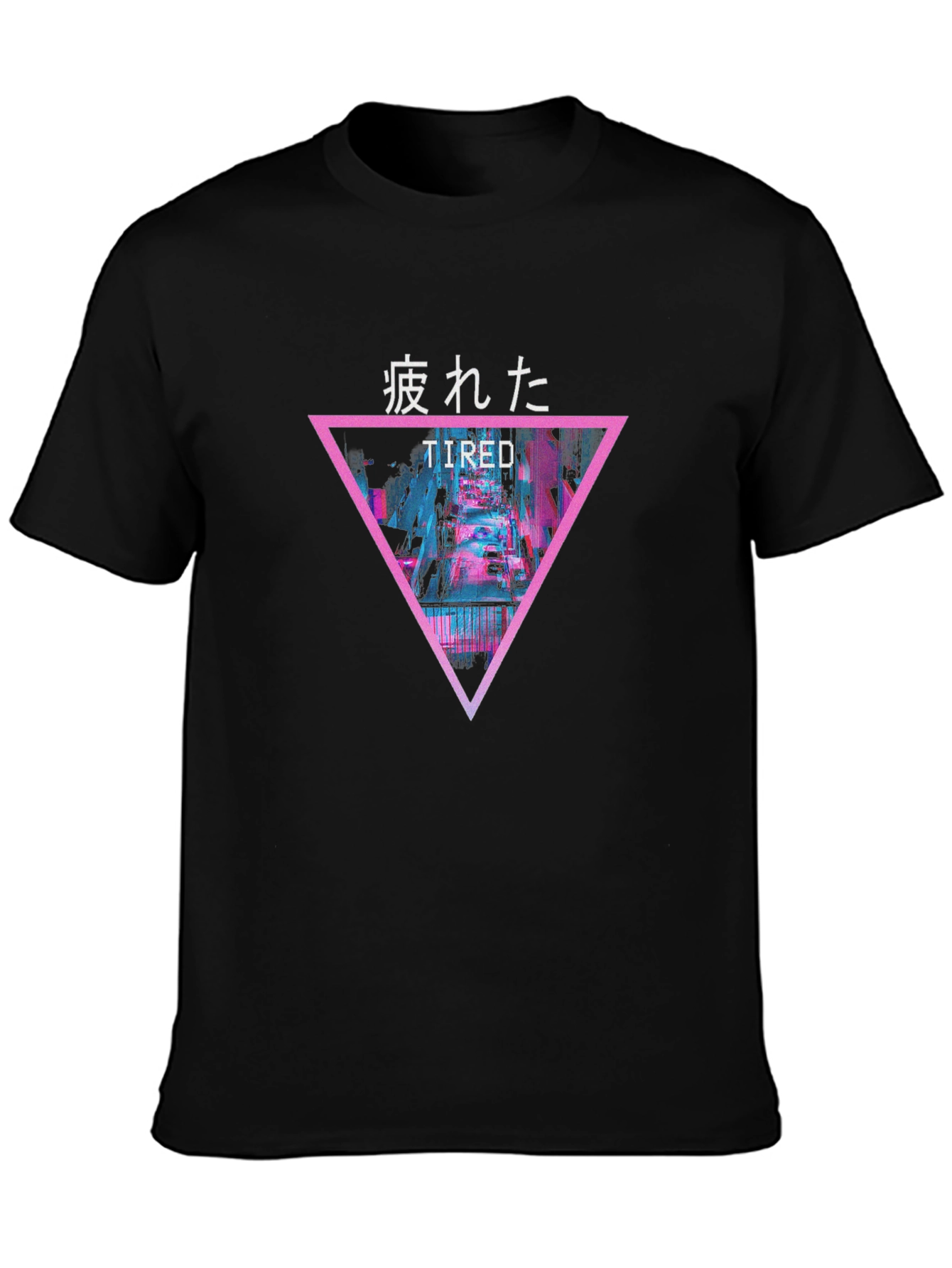 Tired Graphic Tee - Vaporwave Style