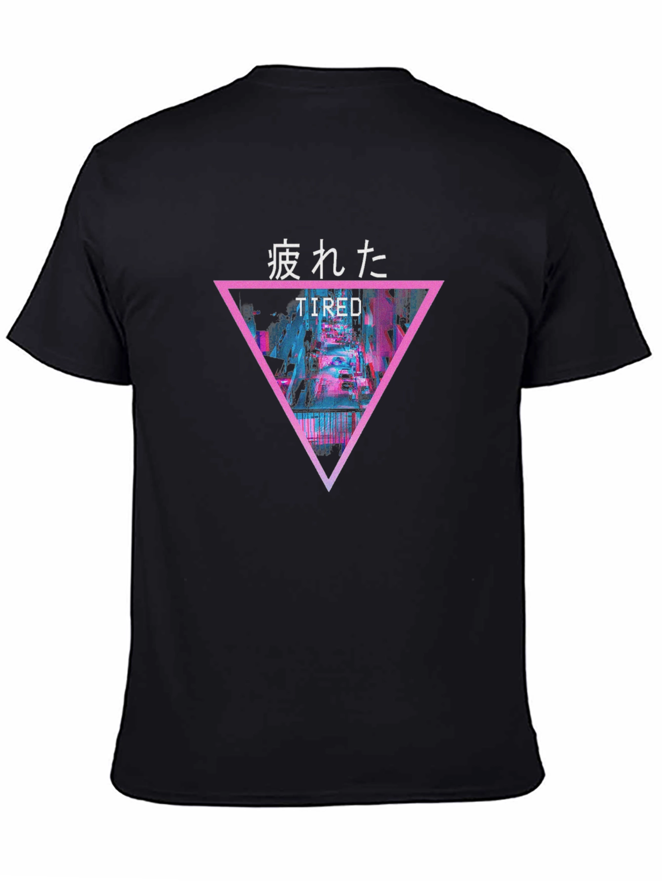 Tired Graphic Tee - Vaporwave Style