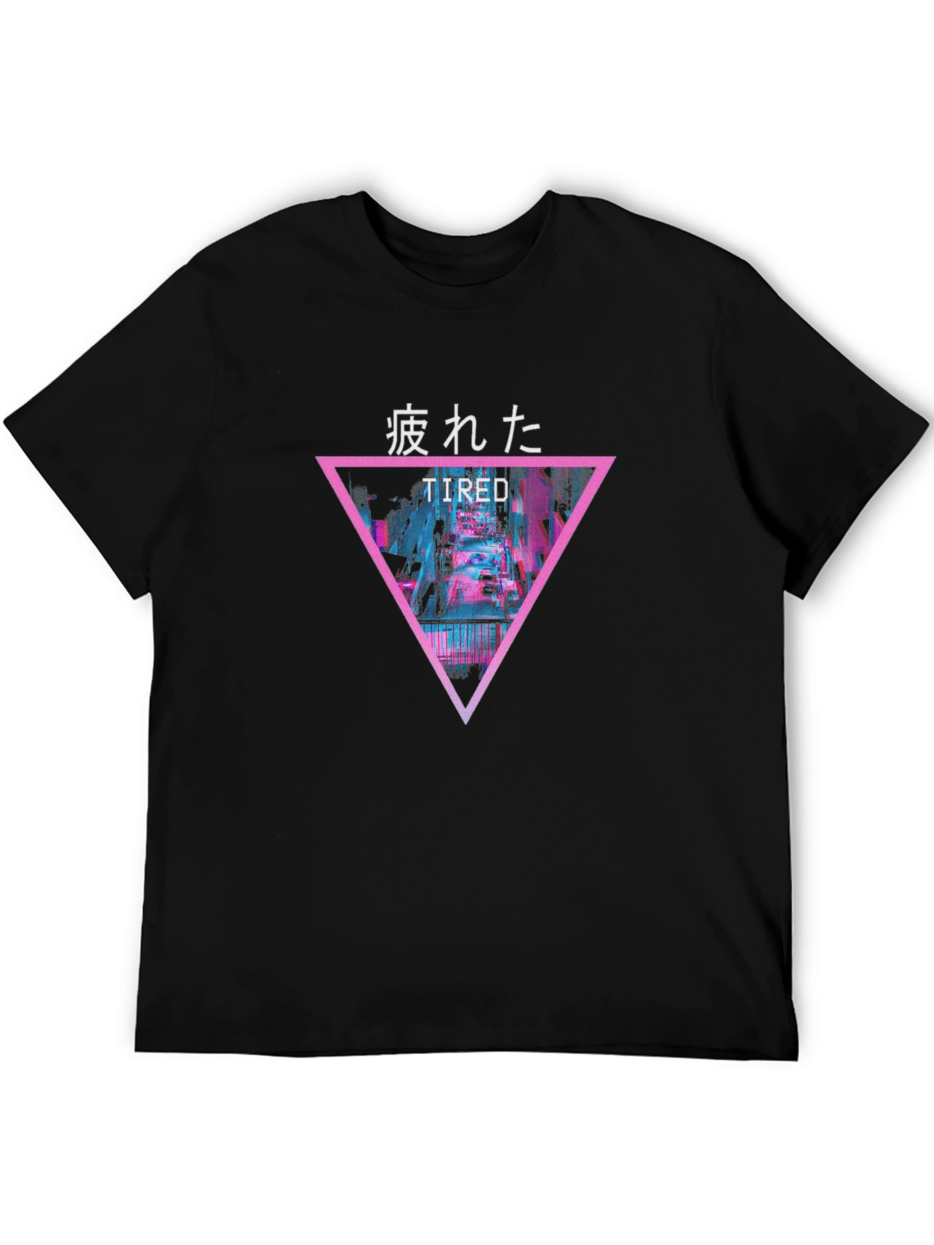 Tired Graphic Tee - Vaporwave Style