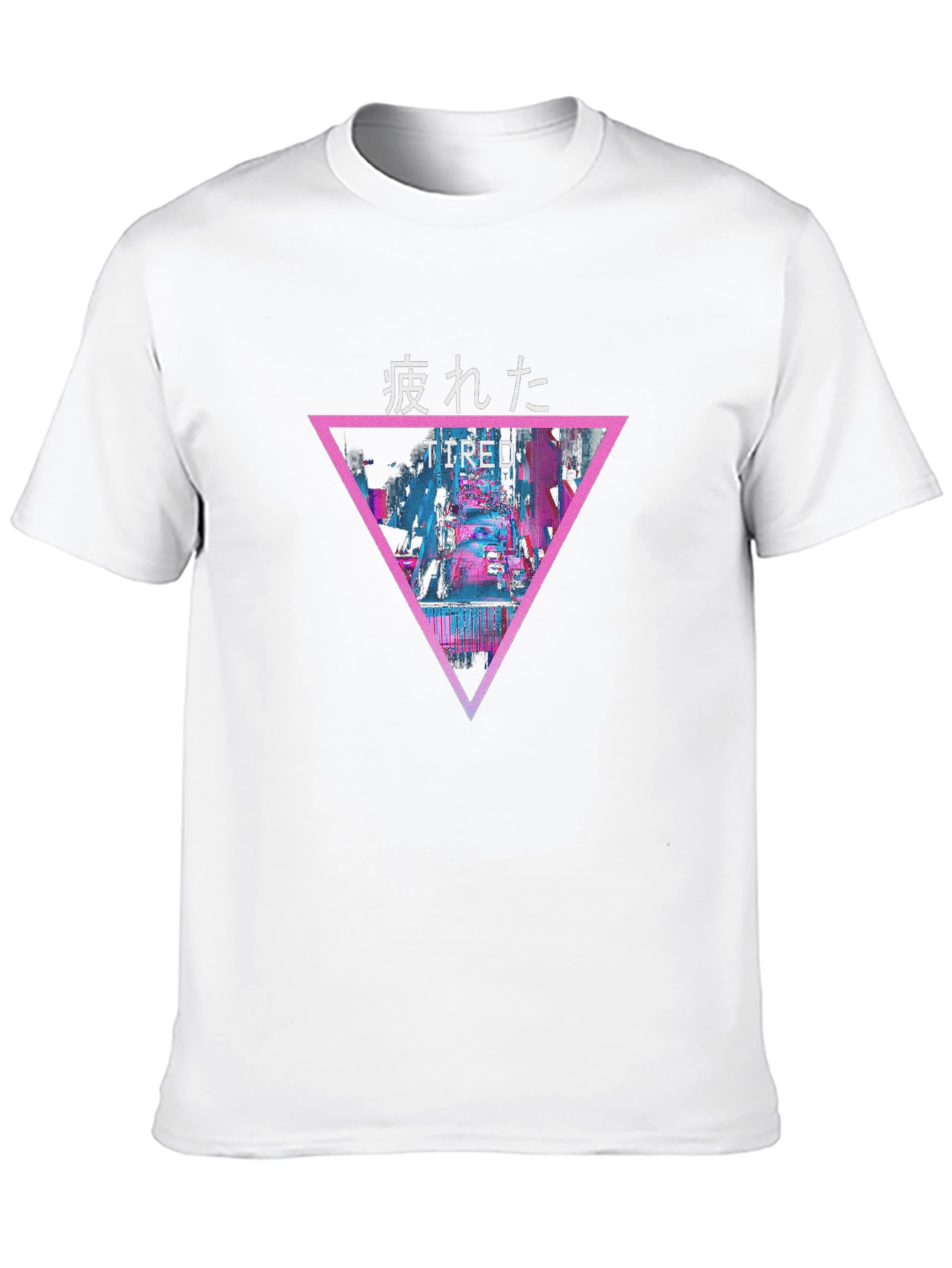 Tired Graphic Tee - Vaporwave Style