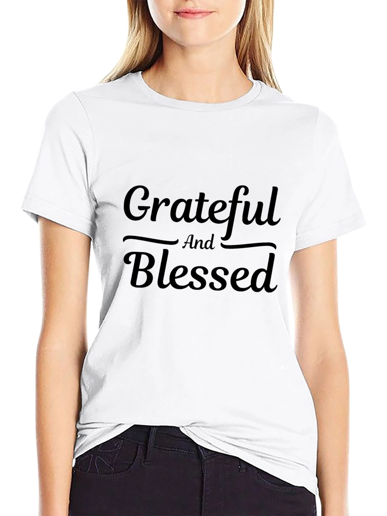 Grateful & Blessed Black Graphic Tee