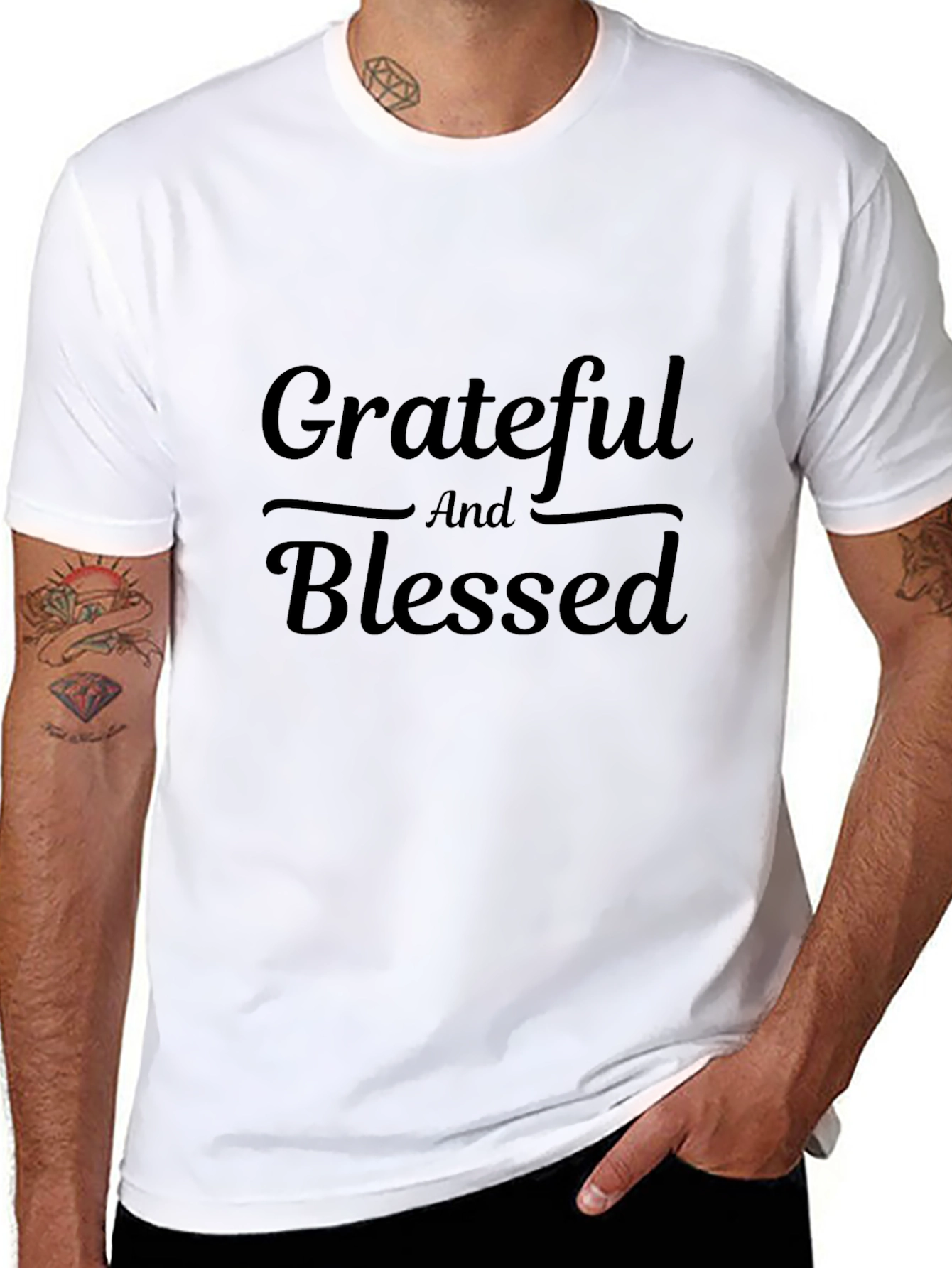 Grateful & Blessed Black Graphic Tee