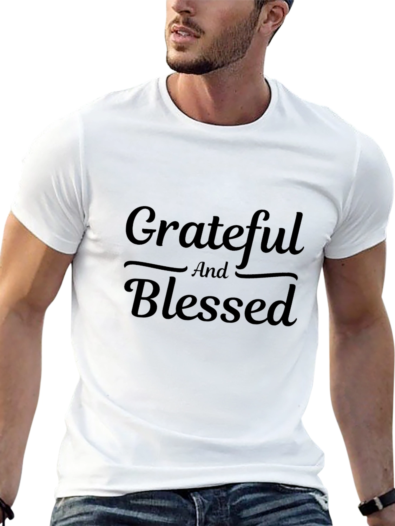 Grateful & Blessed Black Graphic Tee