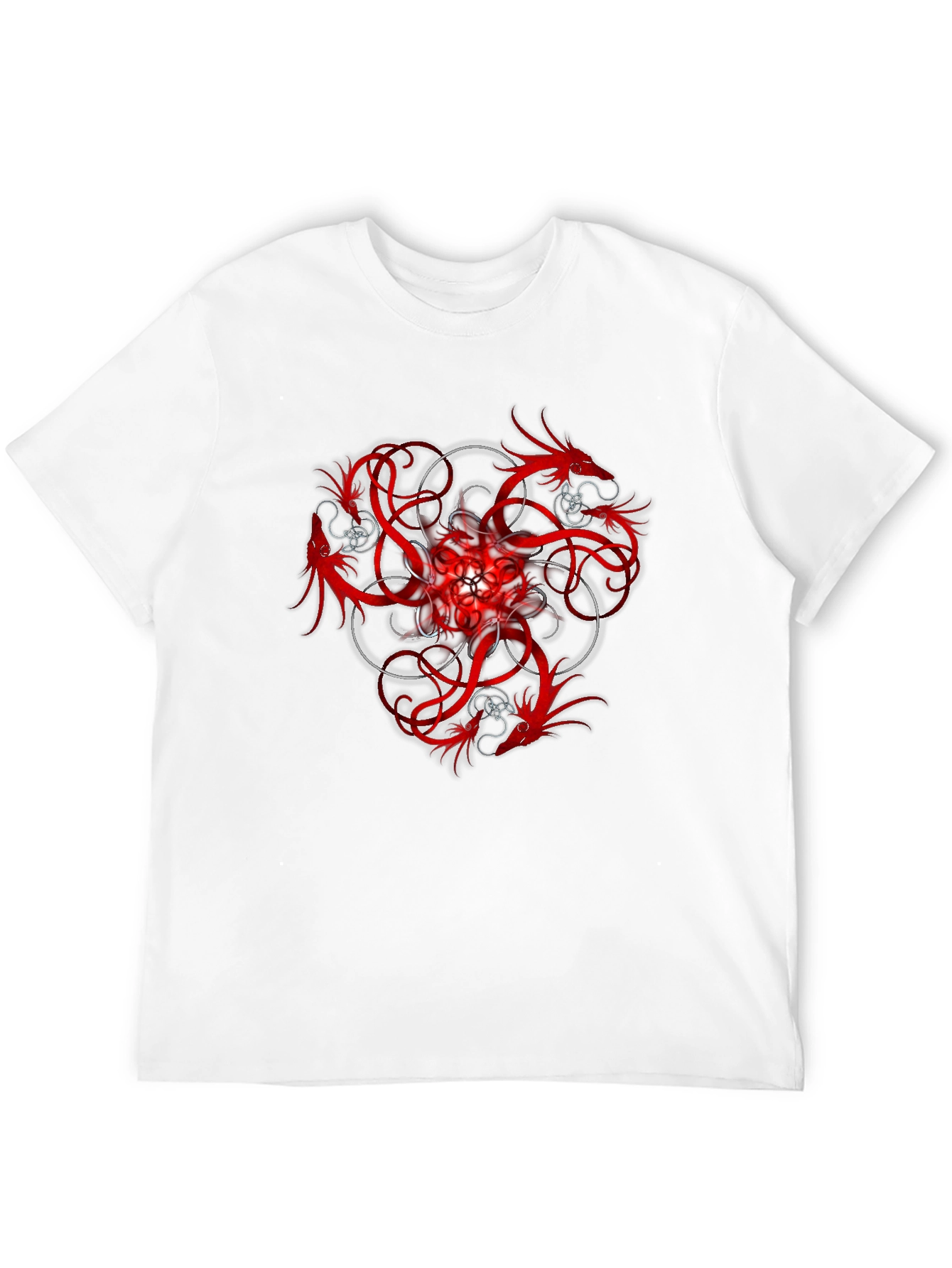 Red Dragon Trefoil Graphic Black T-Shirt