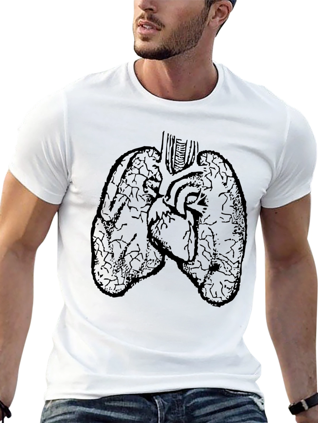 Anatomical Heart and Lungs Graphic T-Shirt