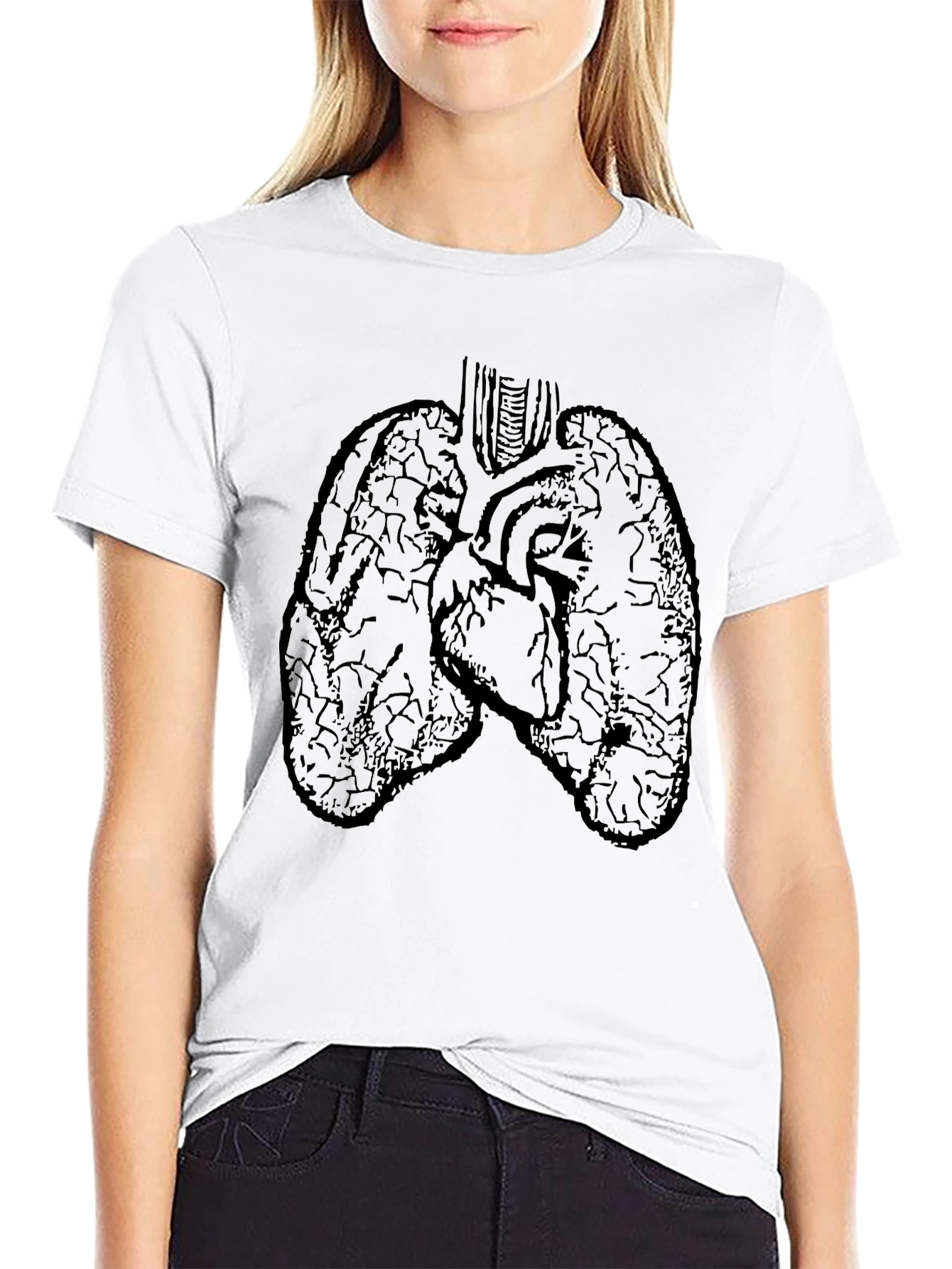 Anatomical Heart and Lungs Graphic T-Shirt