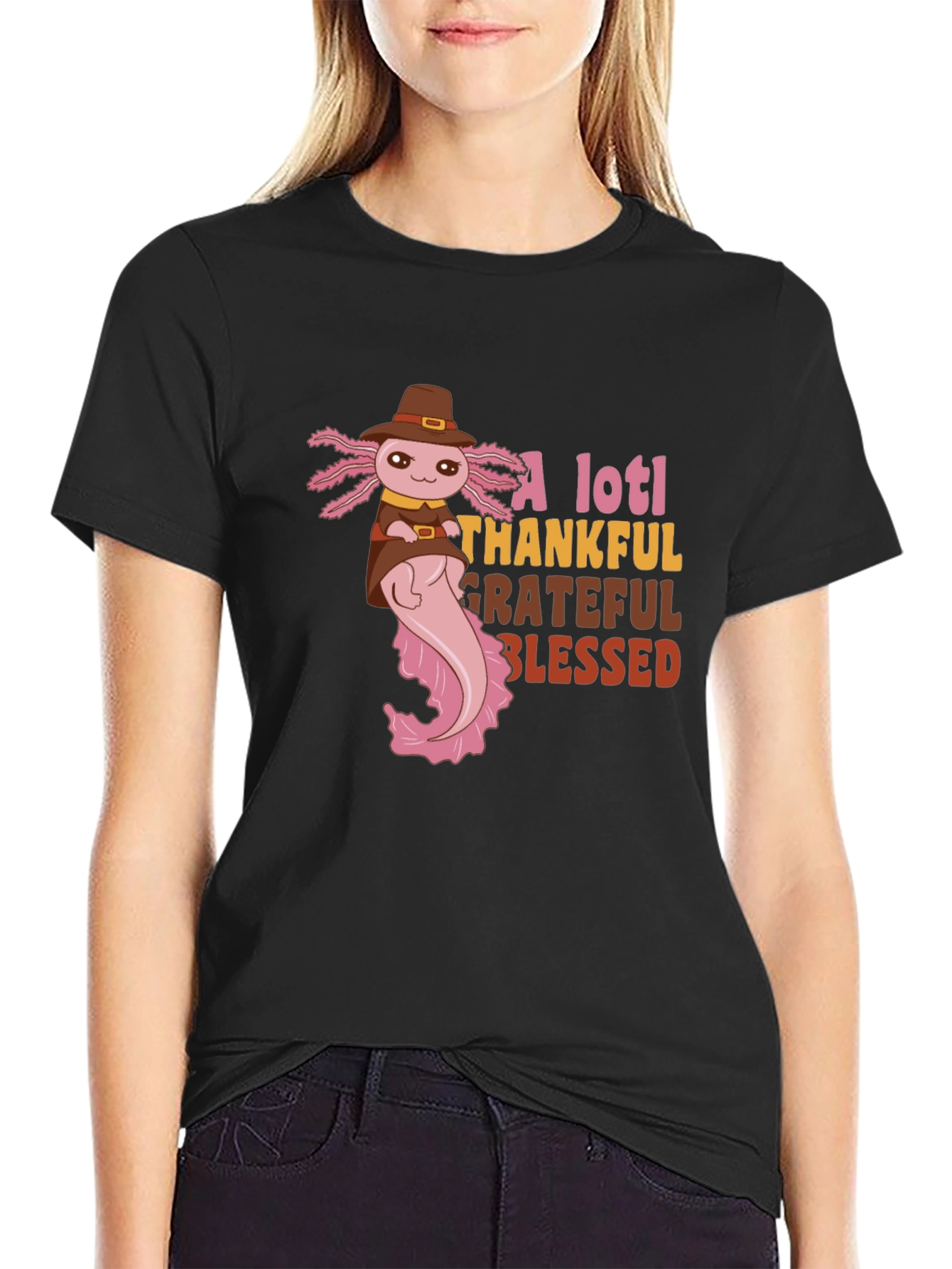 A Lotl Thankful Thanksgiving Axolotl T-Shirt