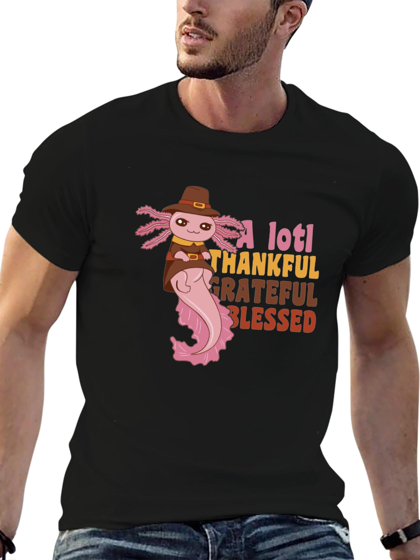A Lotl Thankful Thanksgiving Axolotl T-Shirt