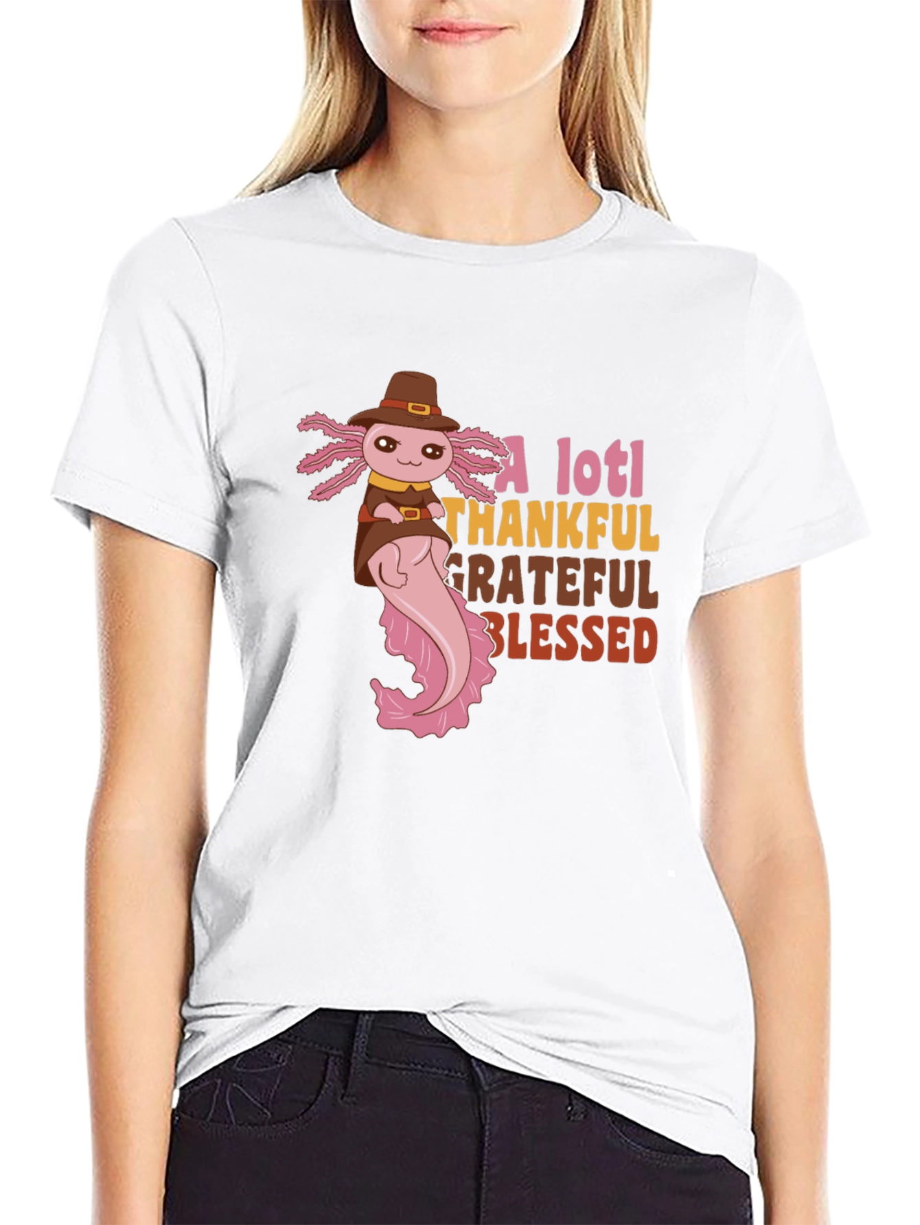 A Lotl Thankful Thanksgiving Axolotl T-Shirt