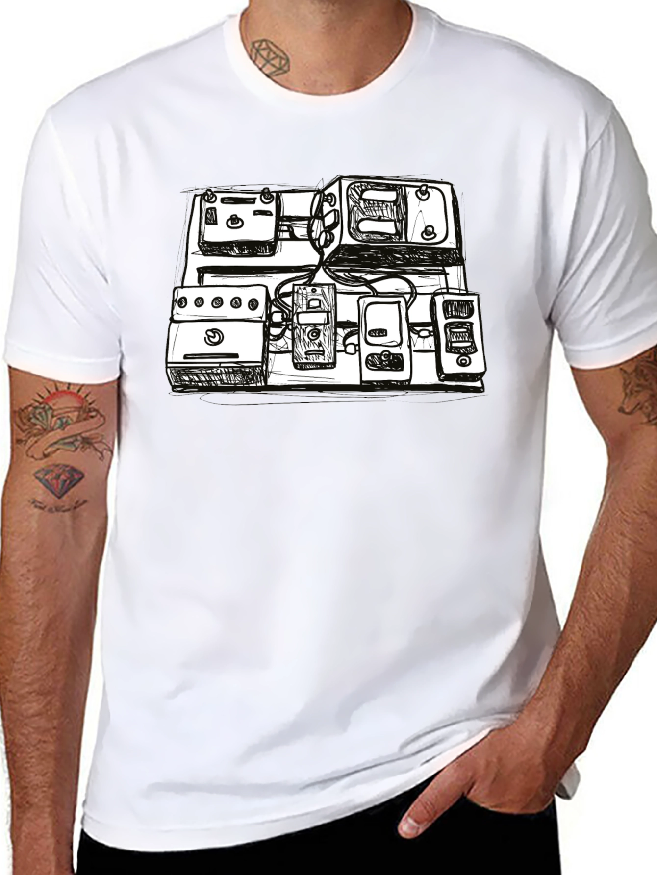 Sketch Pedal Board T-Shirt - Musicians Essential