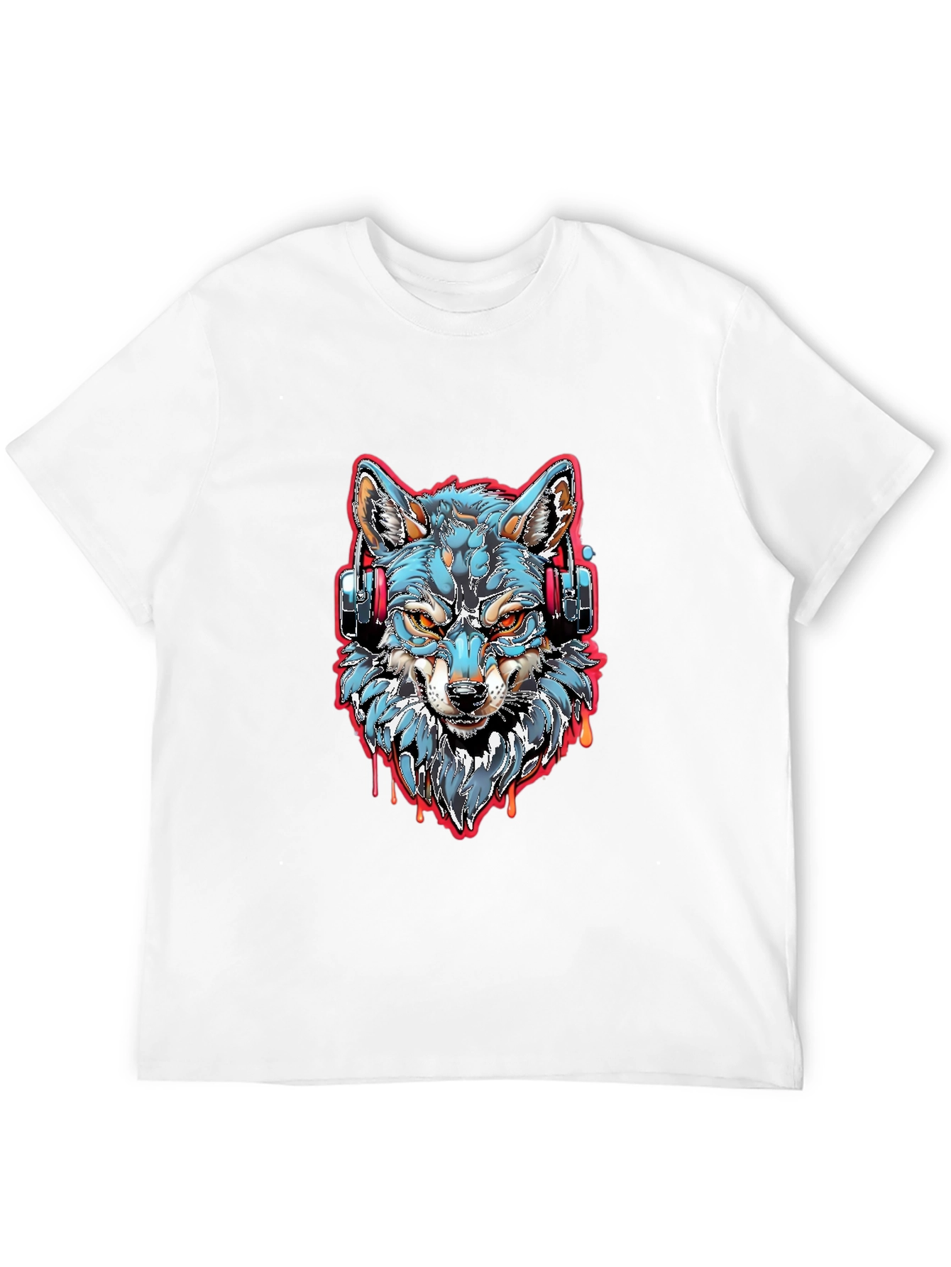 Wolf Headphones Graphic Tee - Cool Black Shirt