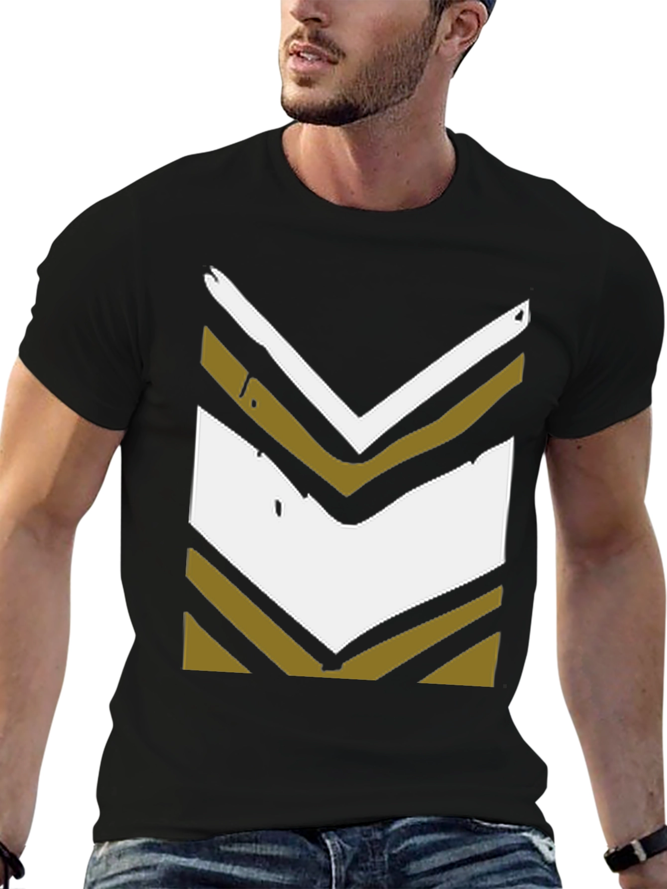 Retro Chevron Graphic Tee - Black
