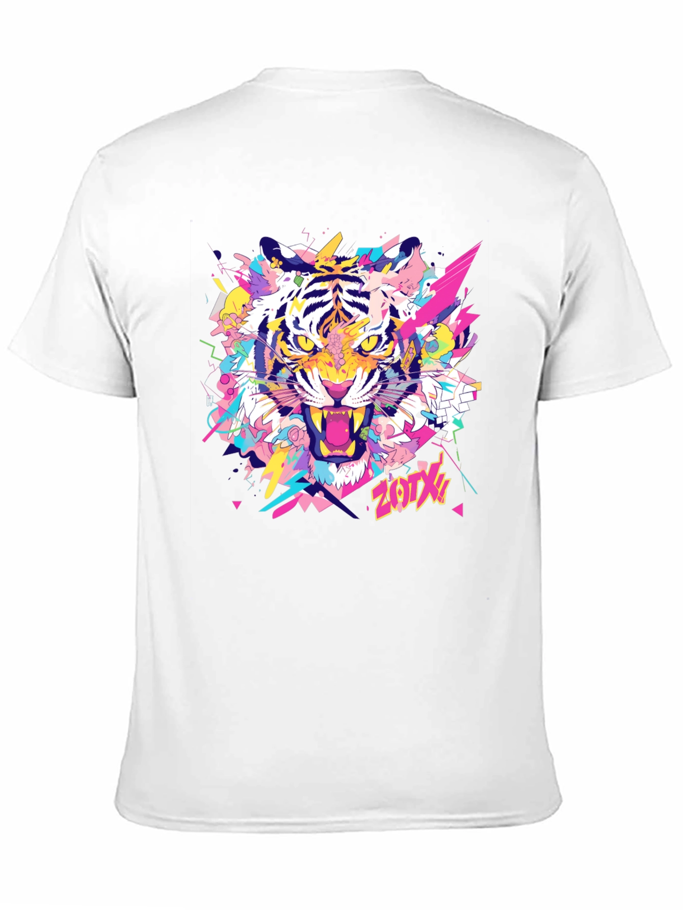 Vibrant Tiger Graphic Tee - Stylish Black Cotton T-Shirt