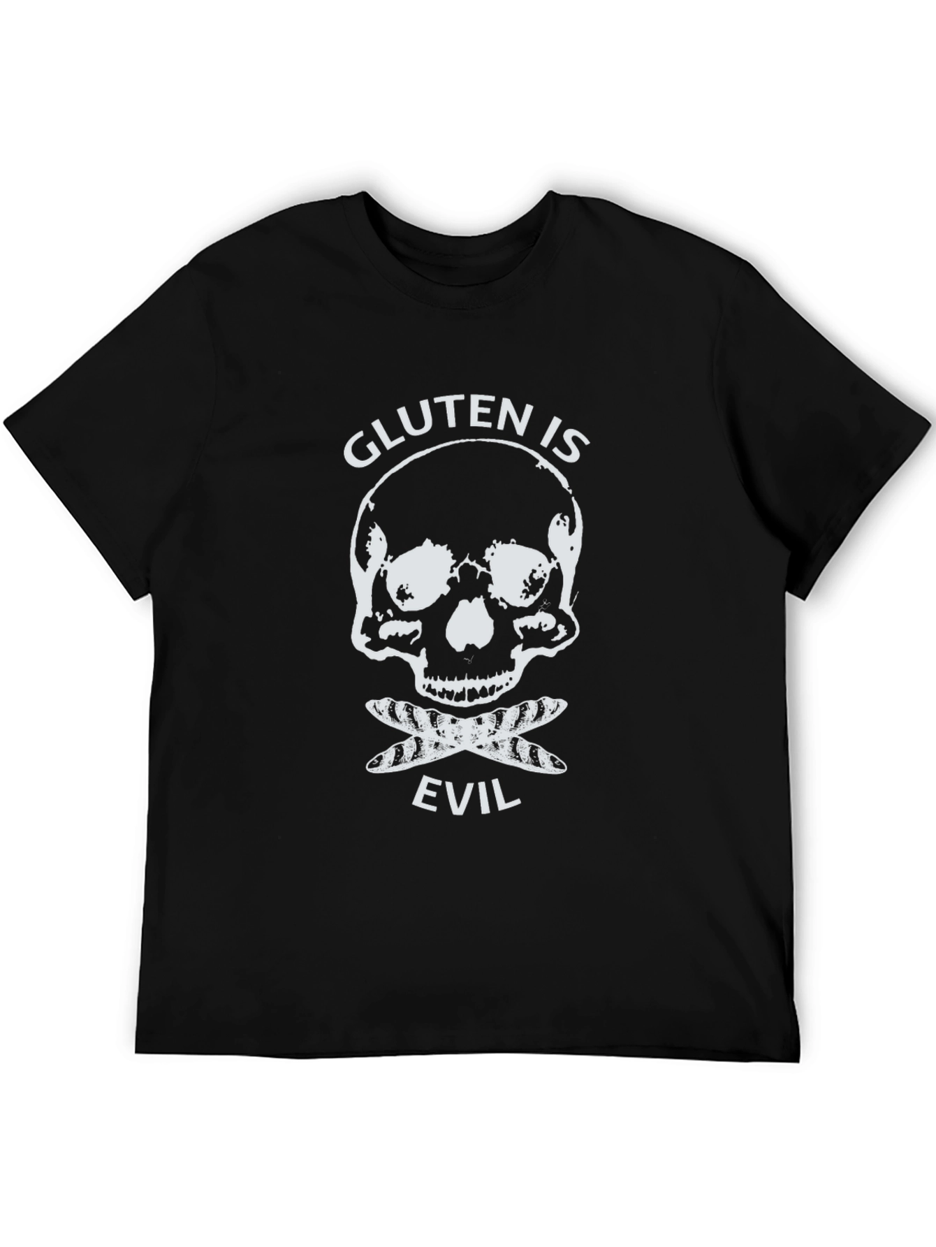 Gluten is Evil Skull T-Shirt