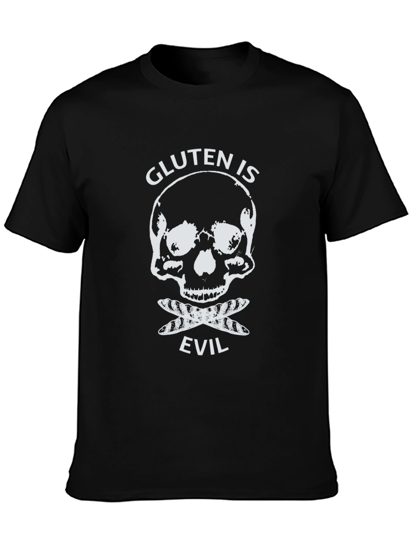 Gluten is Evil Skull T-Shirt