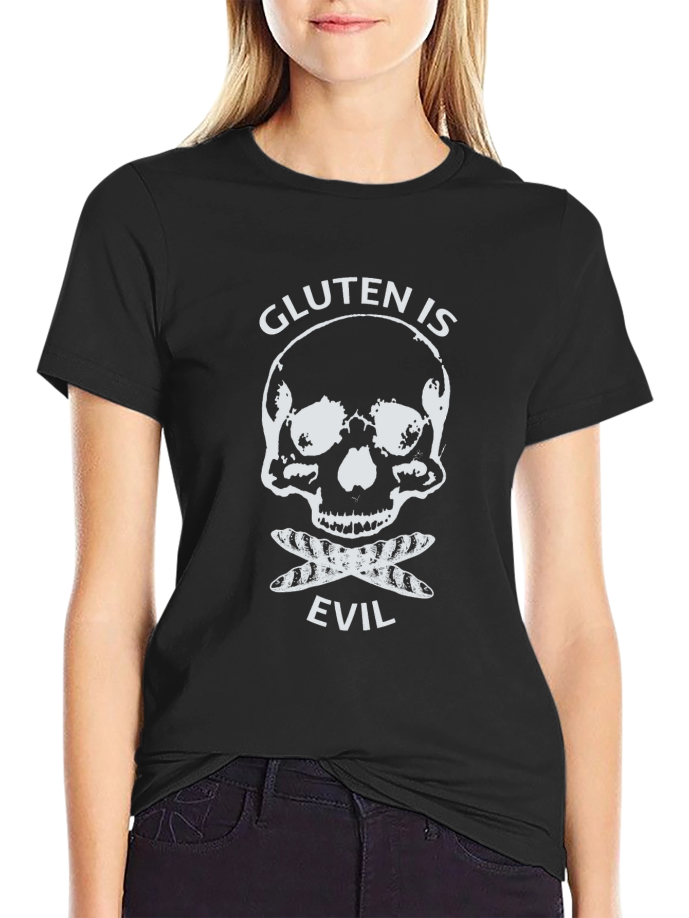Gluten is Evil Skull T-Shirt