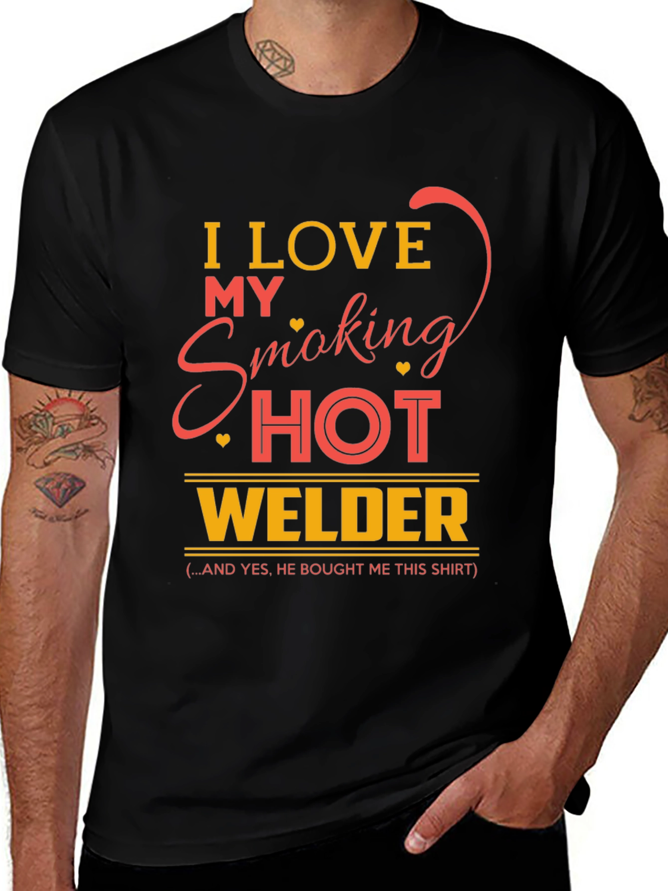 I Love My Smoking Hot Welder Graphic T-Shirt