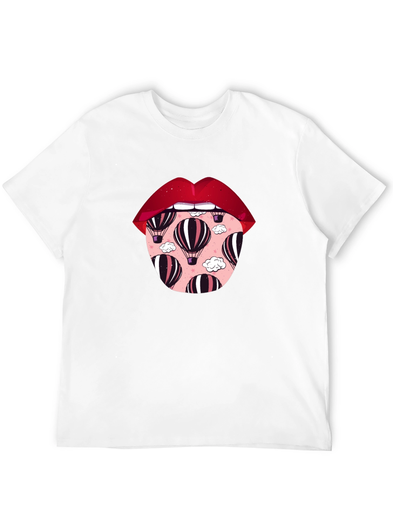 Lips Hot Air Balloon Graphic Tee - Unisex