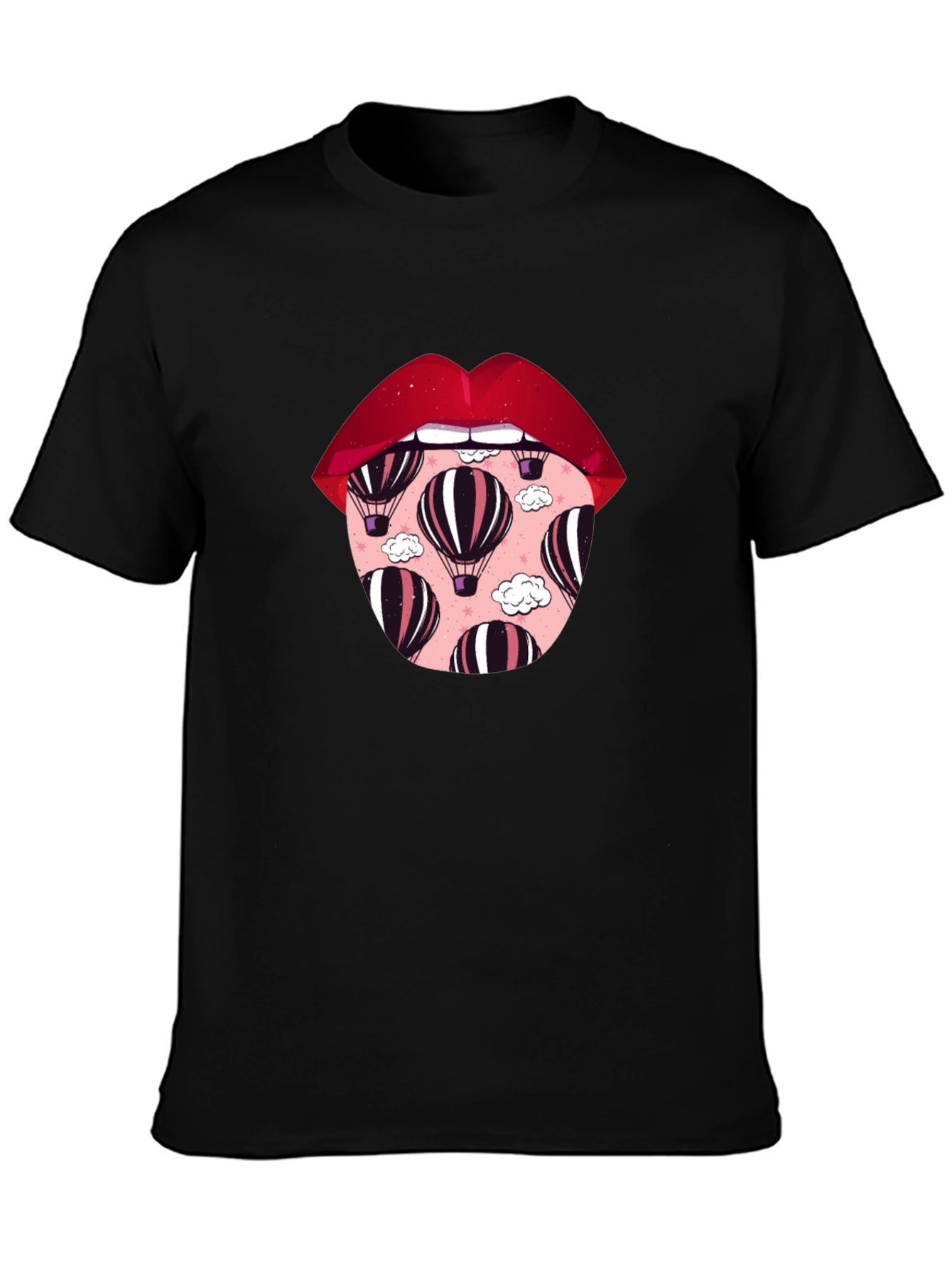 Lips Hot Air Balloon Graphic Tee - Unisex