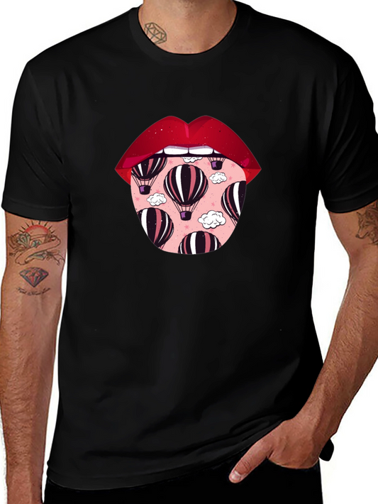 Lips Hot Air Balloon Graphic Tee - Unisex