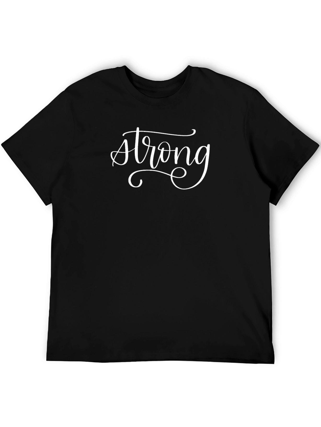 Strong Script Black T-Shirt for Men
