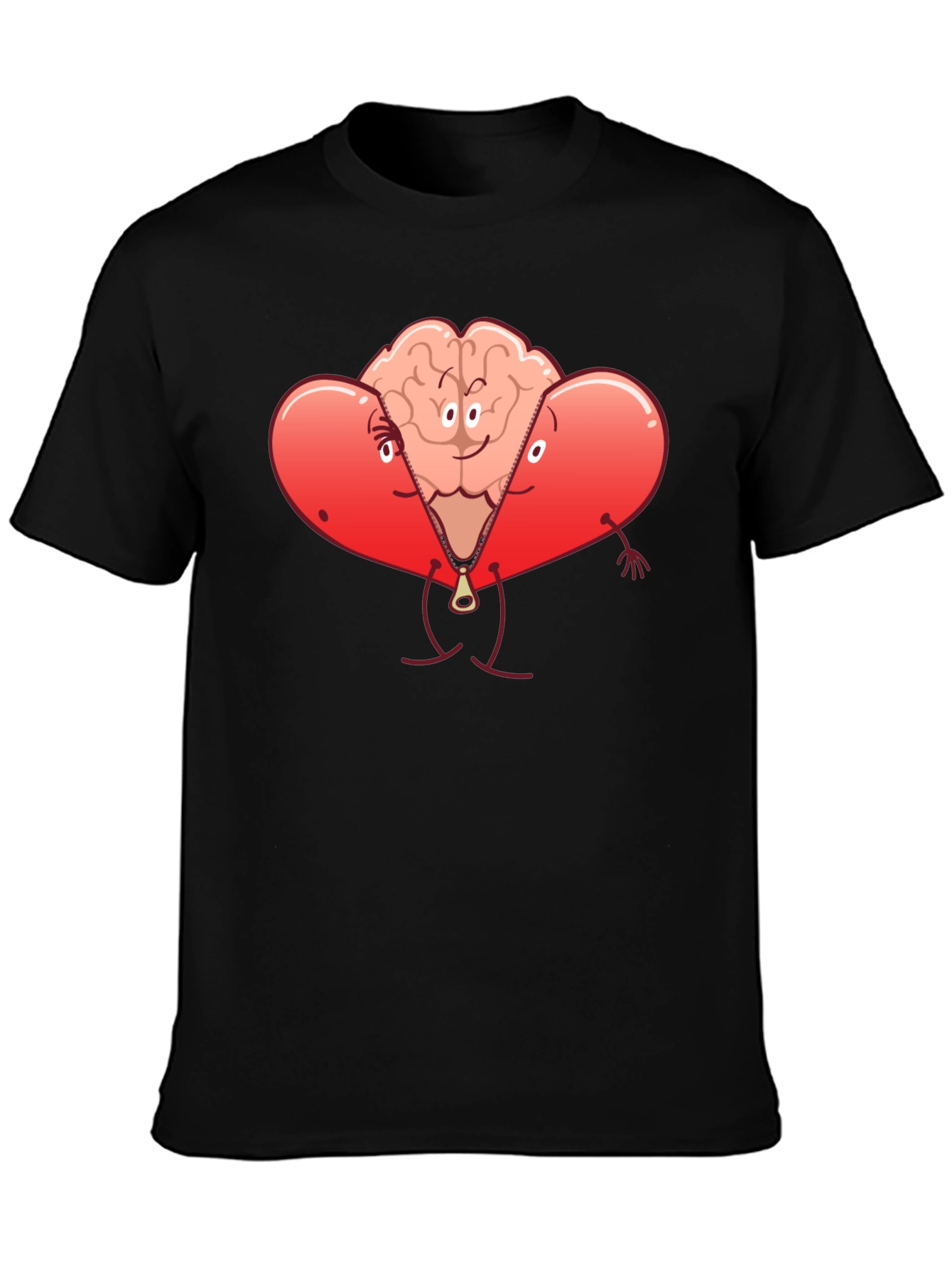 Heart Brain Zipper Graphic Tee