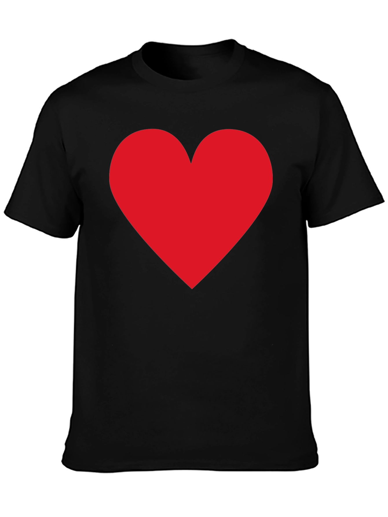 Heart Graphic Black T-Shirt Casual Cotton Tee