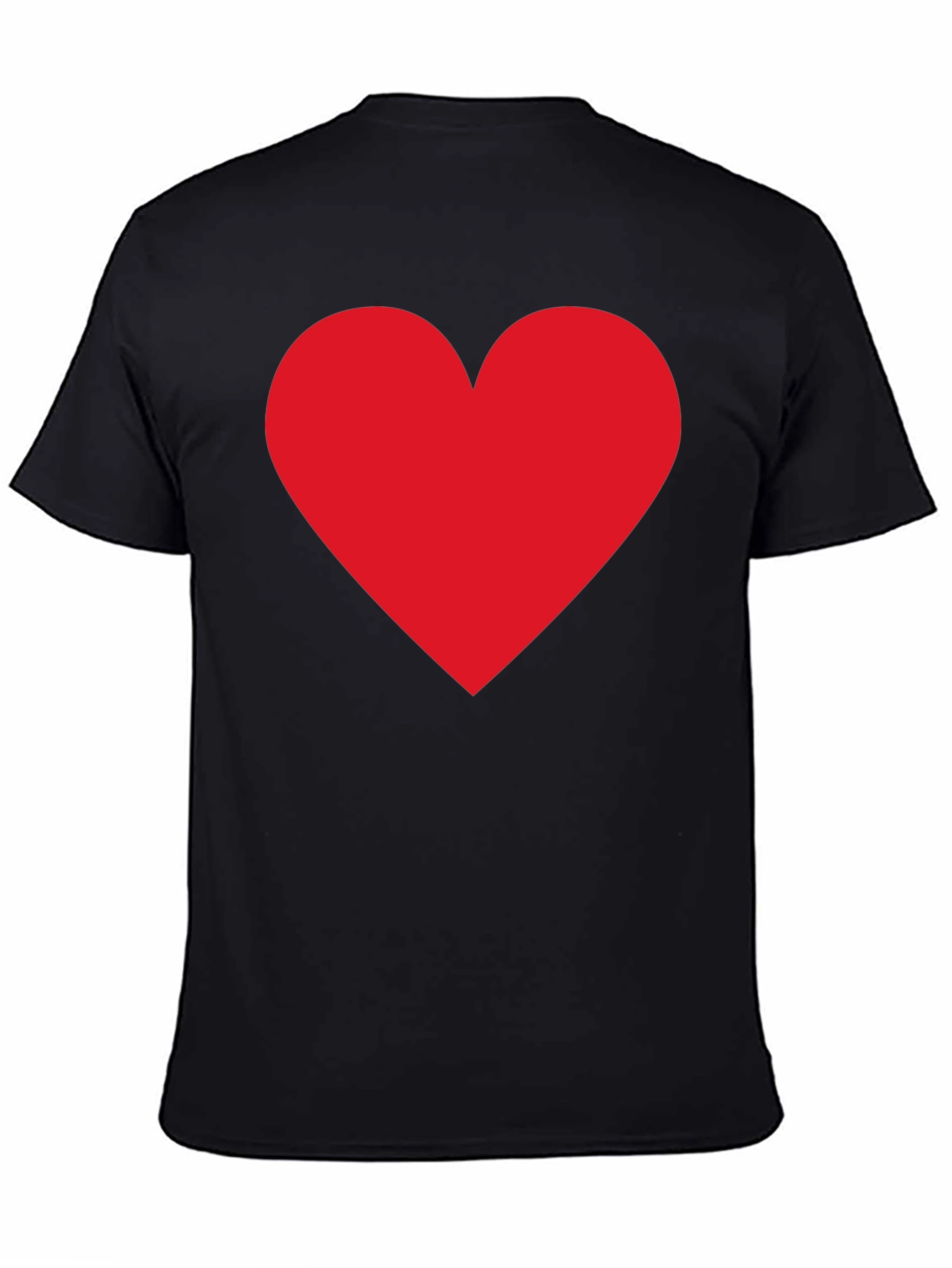 Heart Graphic Black T-Shirt Casual Cotton Tee