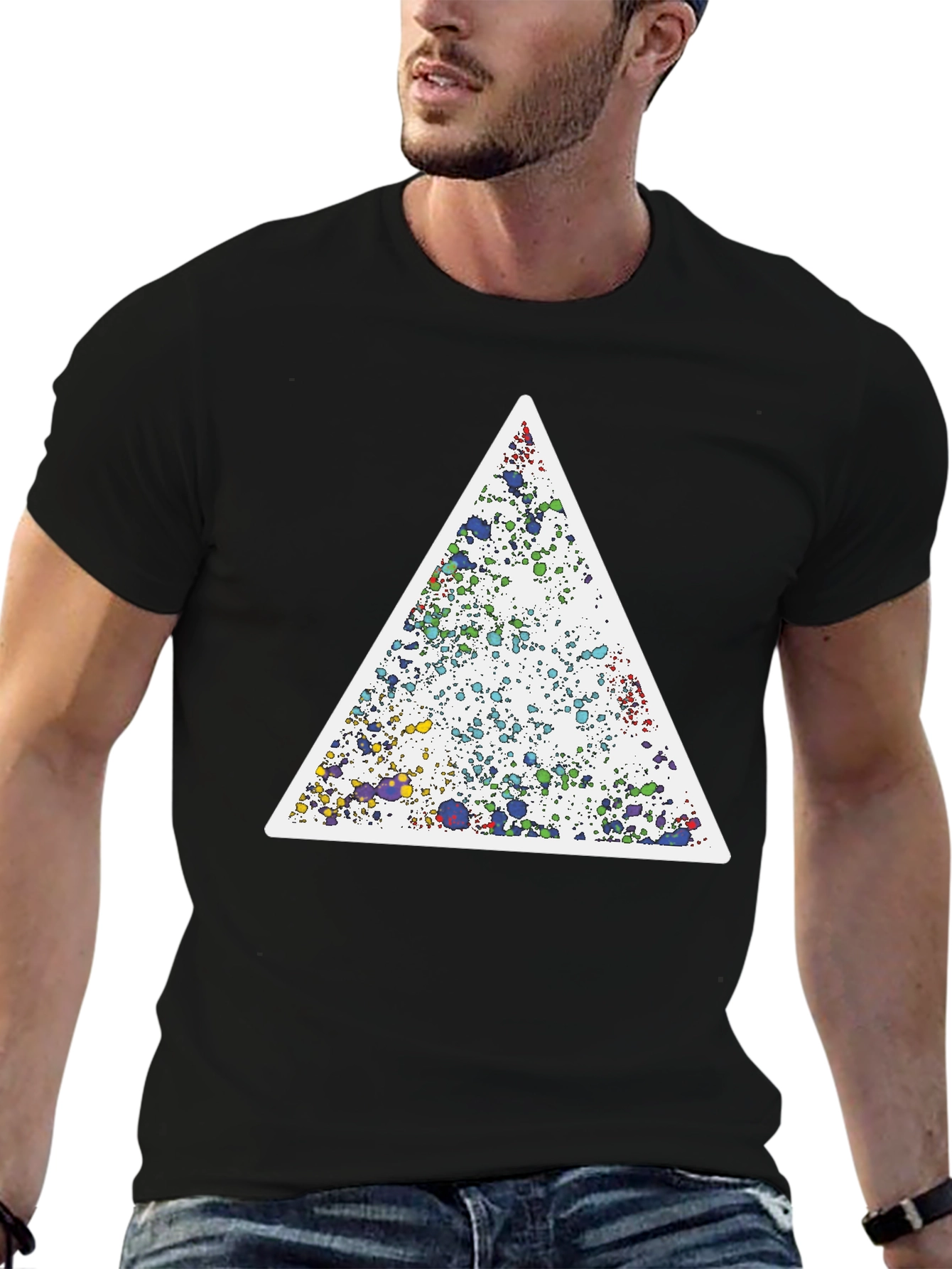Abstract Triangle Graphic Tee - Unique Design Soft Cotton