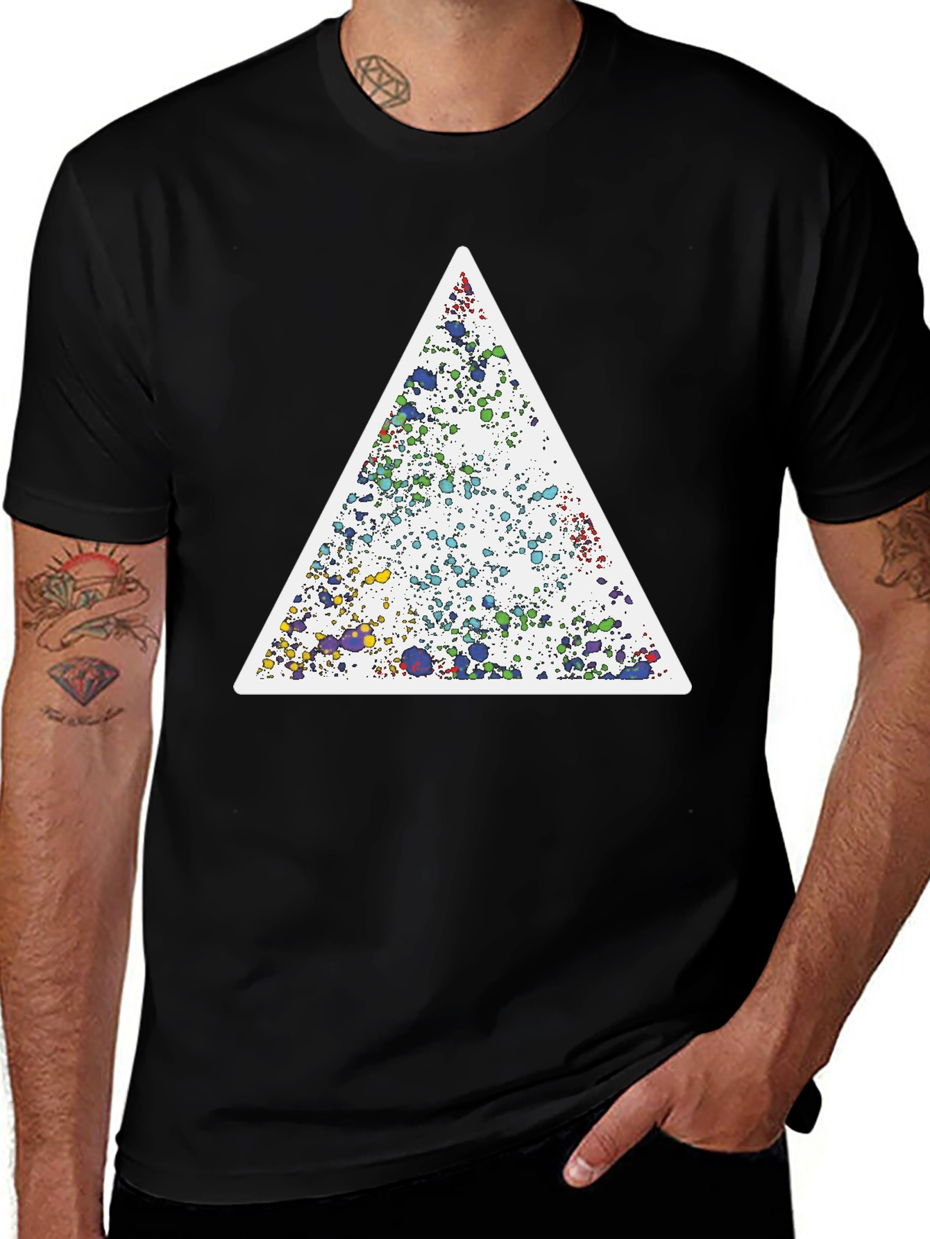 Abstract Triangle Graphic Tee - Unique Design Soft Cotton