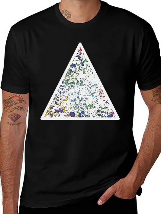 Abstract Triangle Graphic Tee - Unique Design Soft Cotton