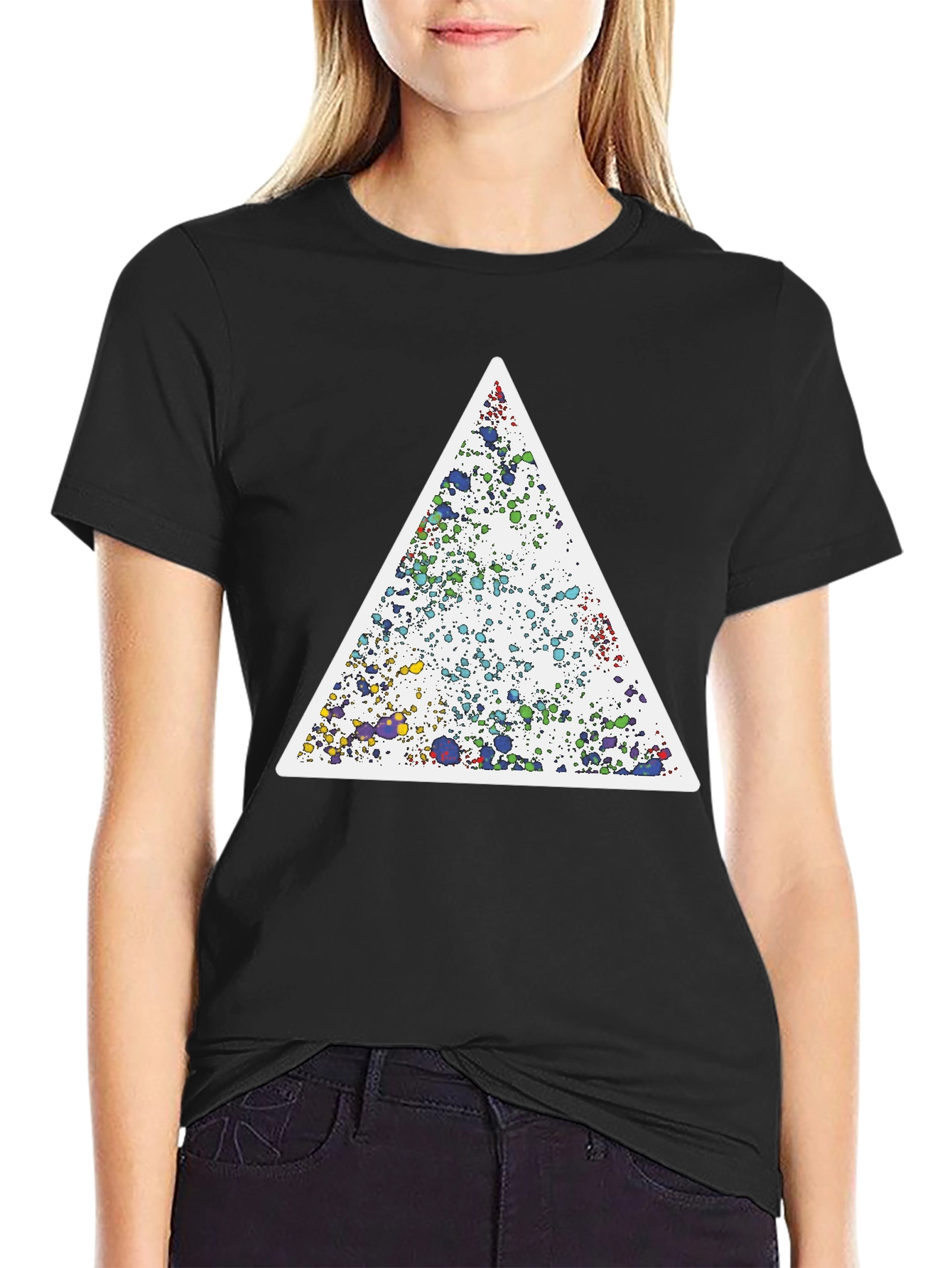Abstract Triangle Graphic Tee - Unique Design Soft Cotton