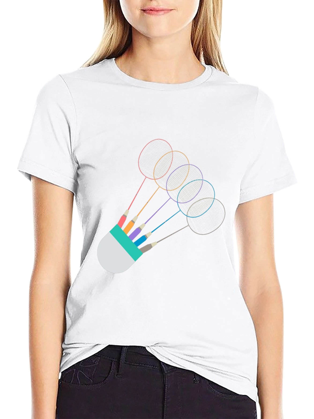 Badminton Rackets Graphic Tee - Unique Sportswear