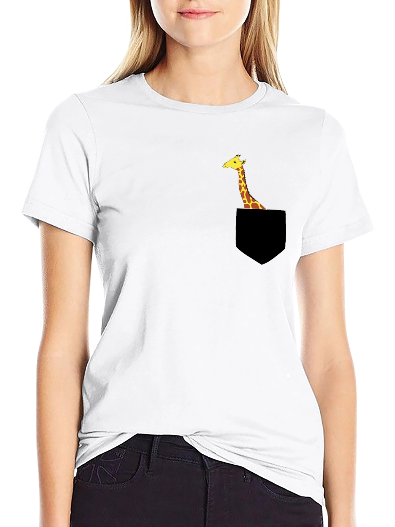 Giraffe Pocket T-Shirt - Unique Animal Tee