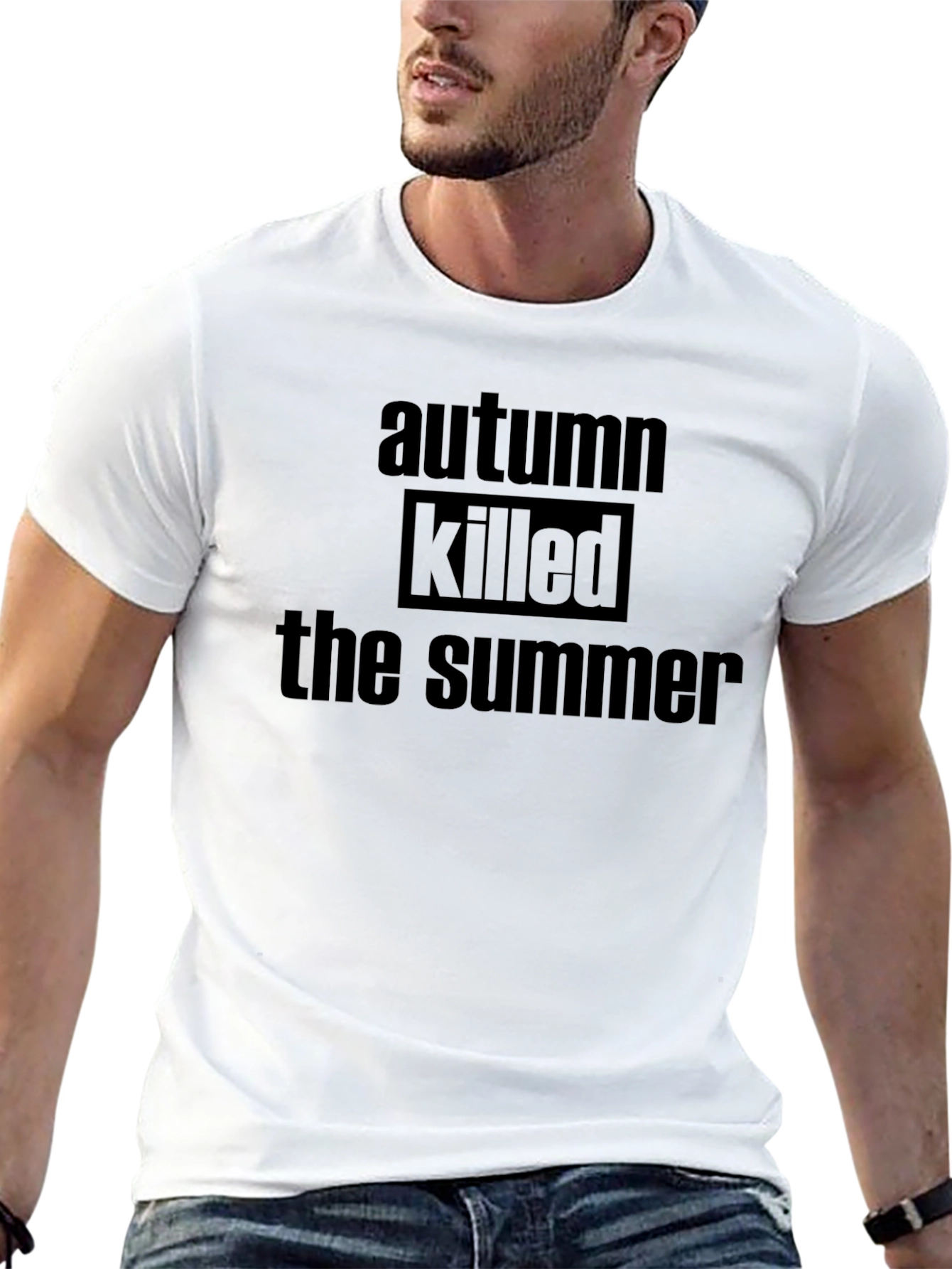Autumn Killed the Summer Black Graphic Tee