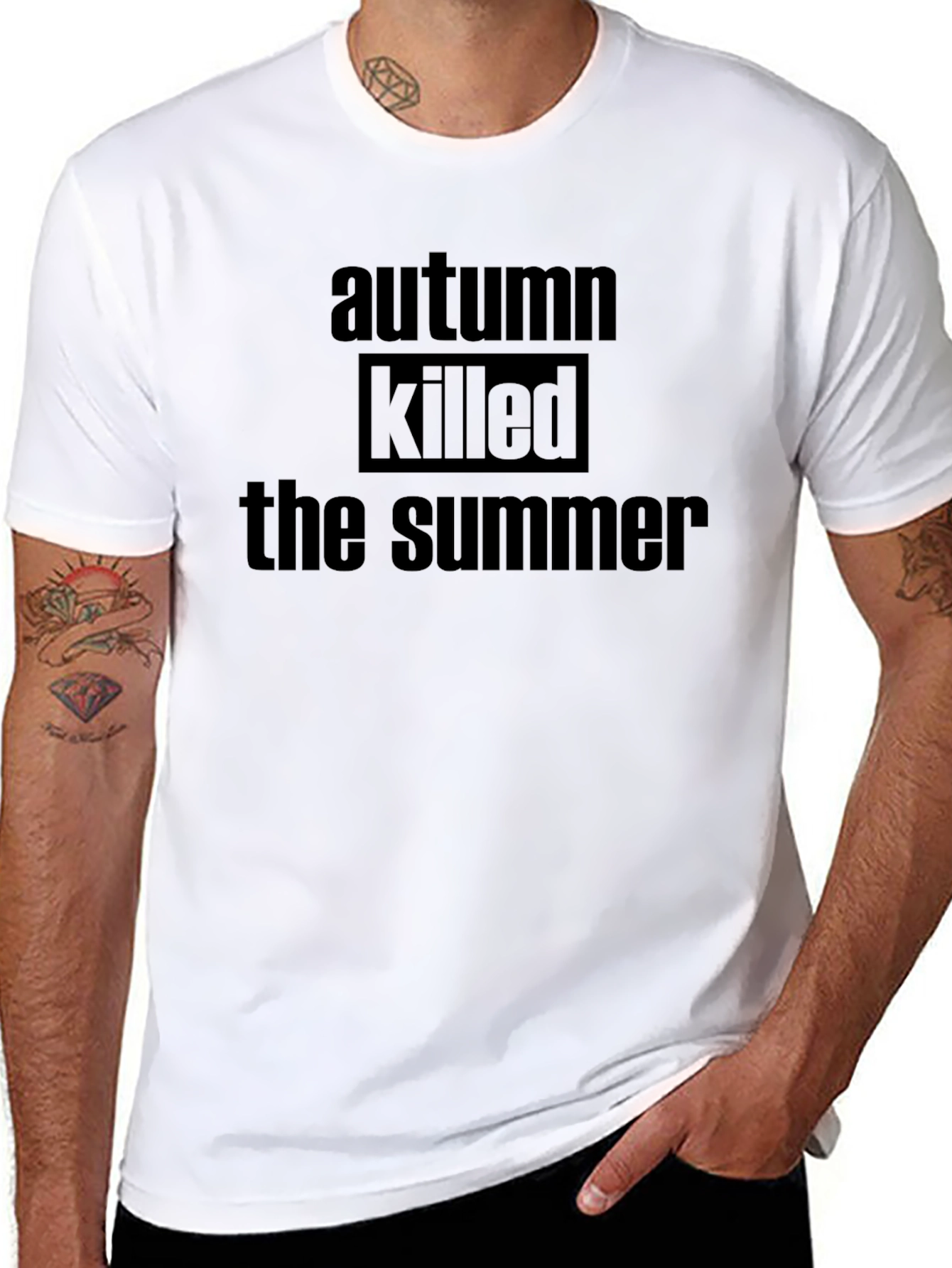 Autumn Killed the Summer Black Graphic Tee