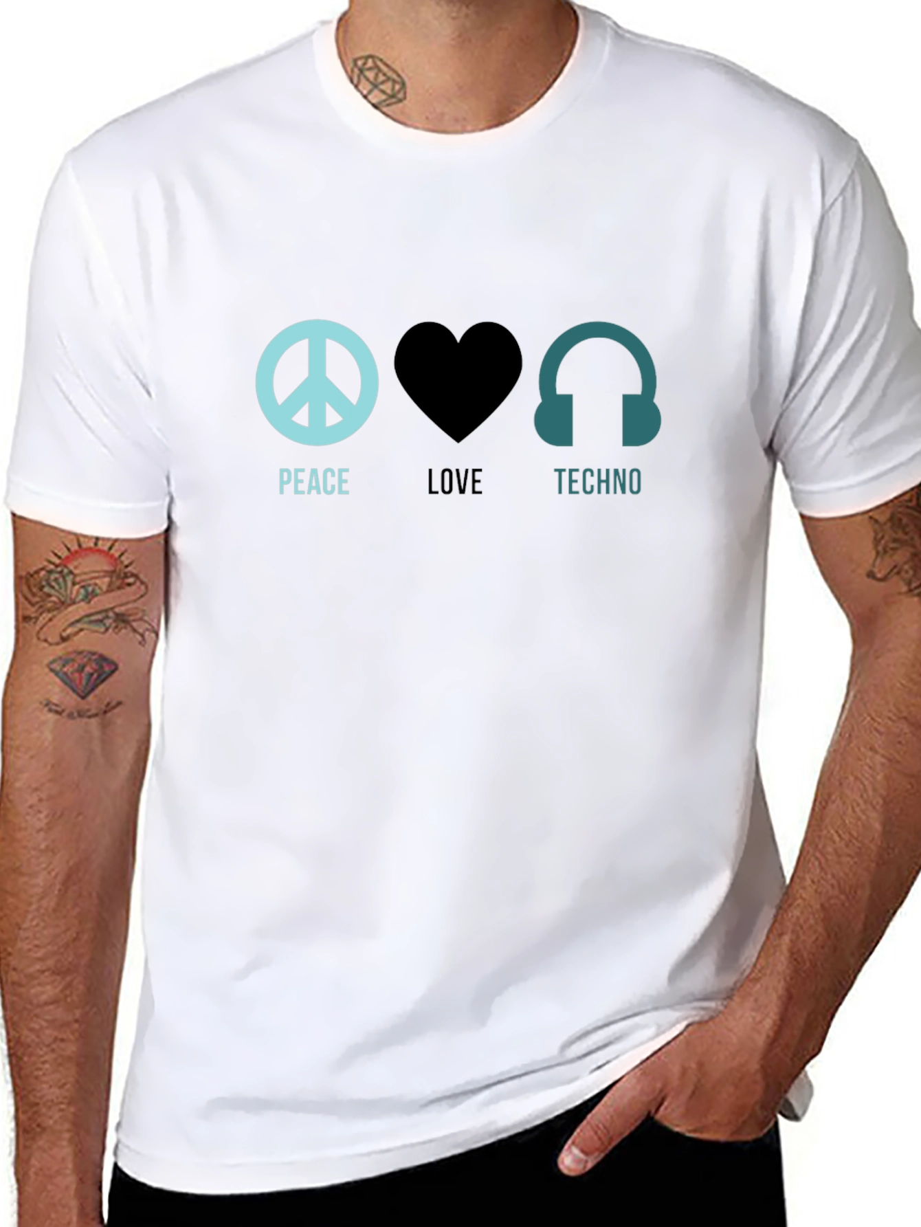 Peace Love Techno T-Shirt - Music Festival Rave Apparel