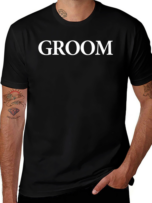 Groom Crew Neck T-Shirt - Perfect for Wedding Day