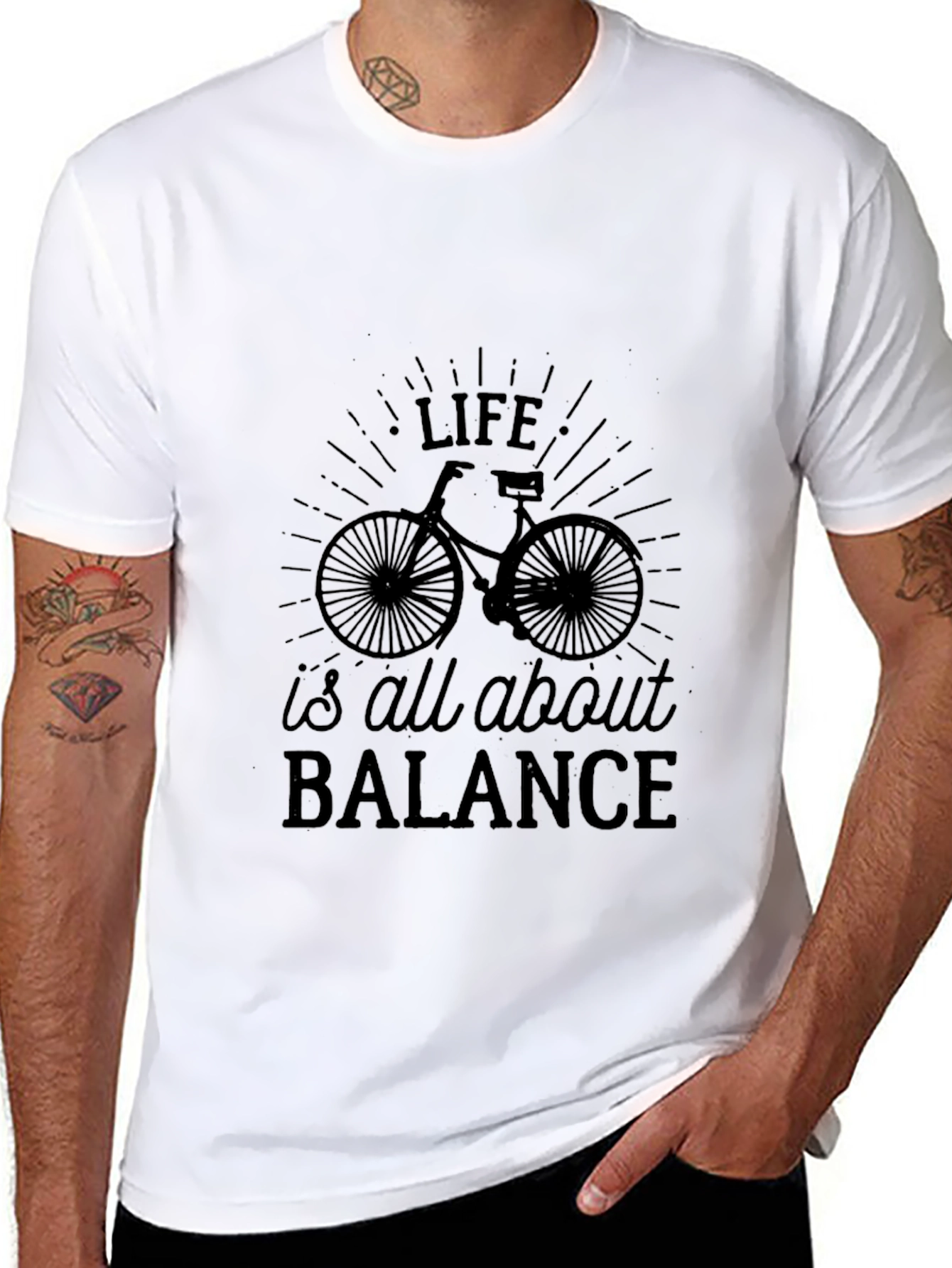 Life Balance Bicycle Graphic T-Shirt