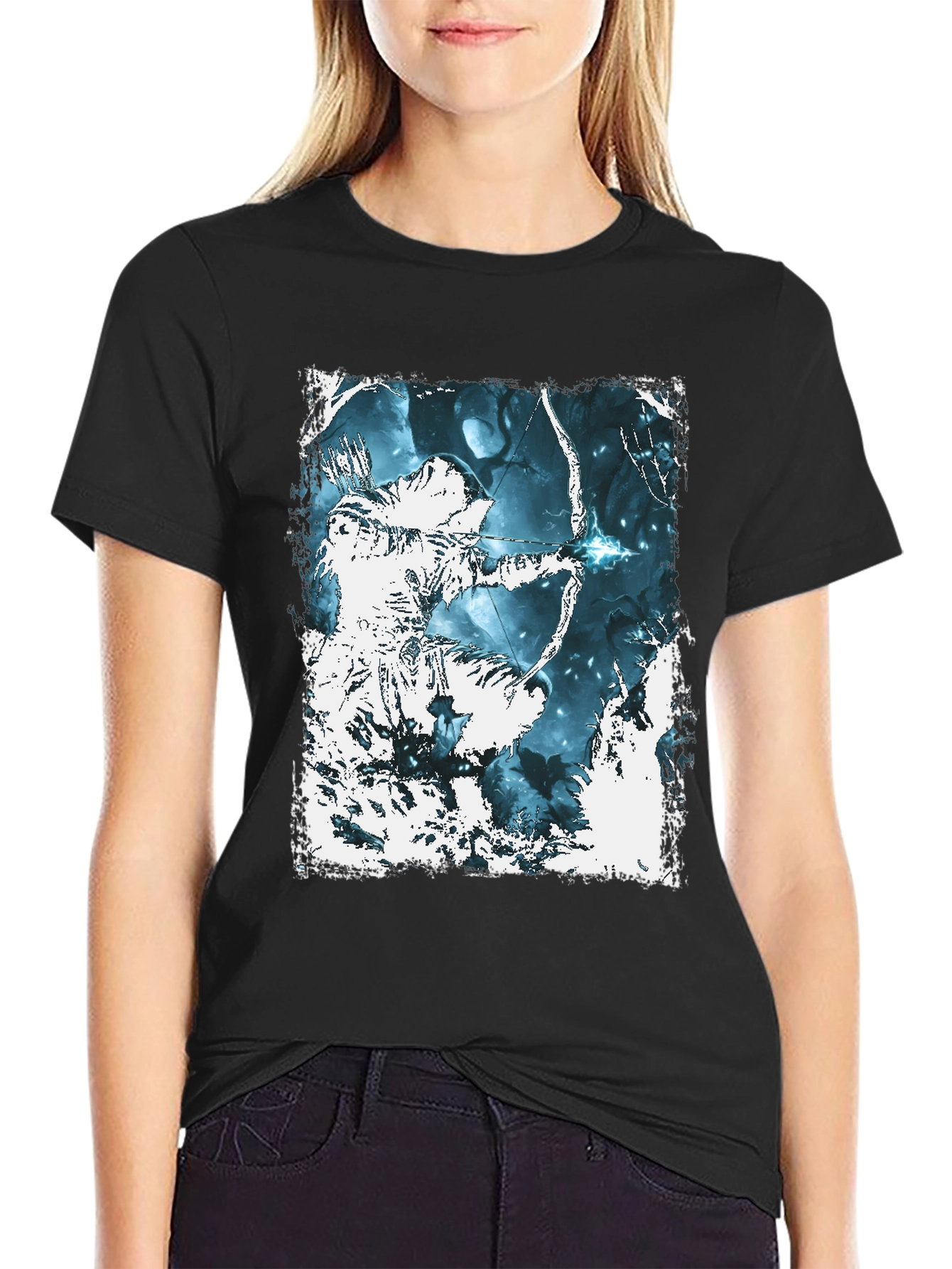 Archer Graphic Tee - Black Cotton T-Shirt