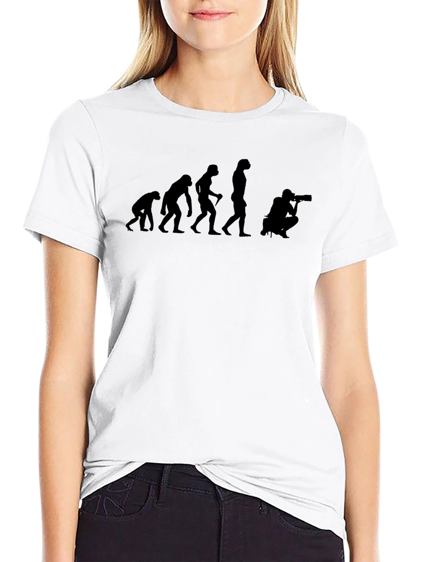 Evolution of Photographer Funny Black T-Shirt