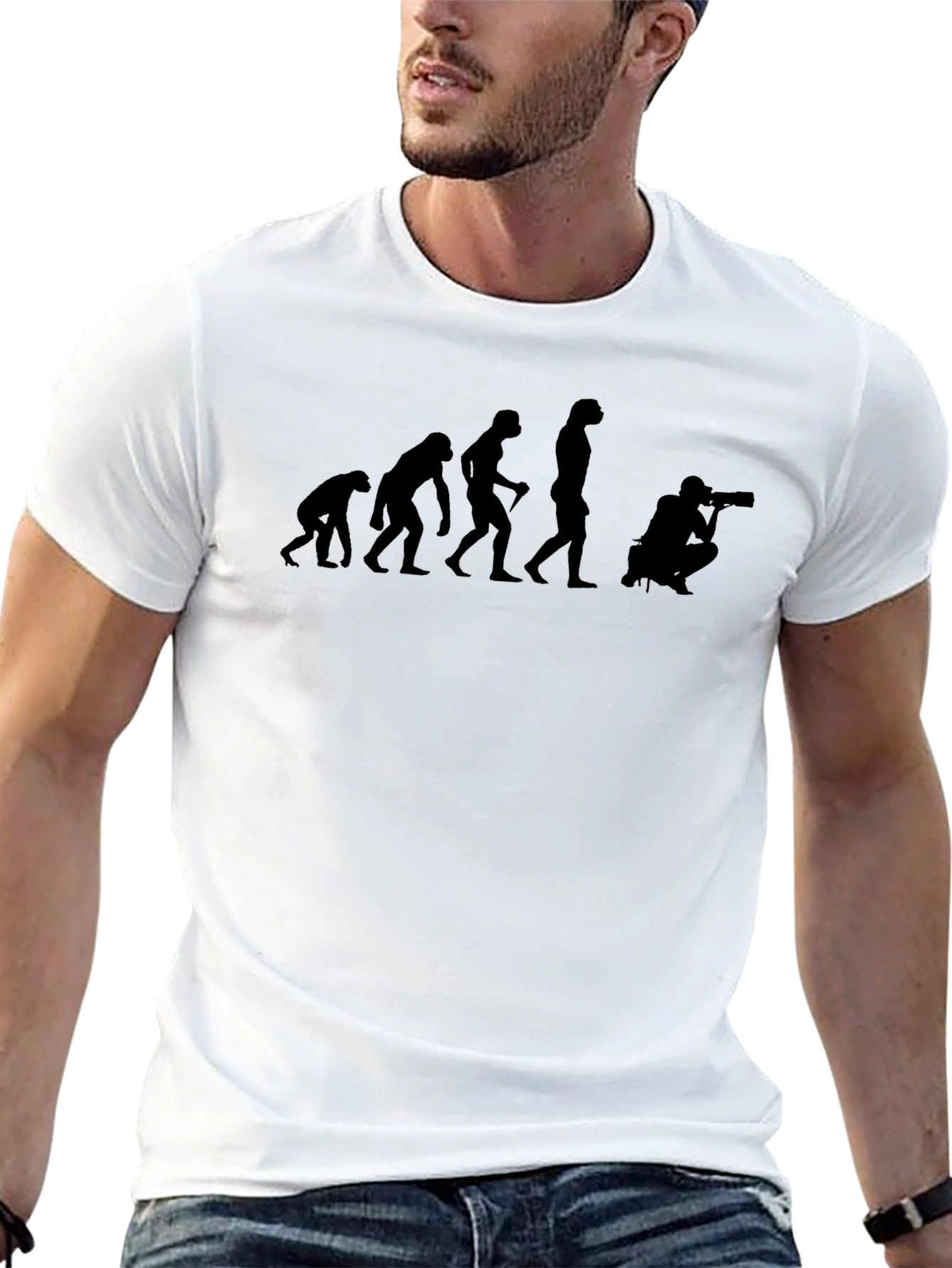 Evolution of Photographer Funny Black T-Shirt
