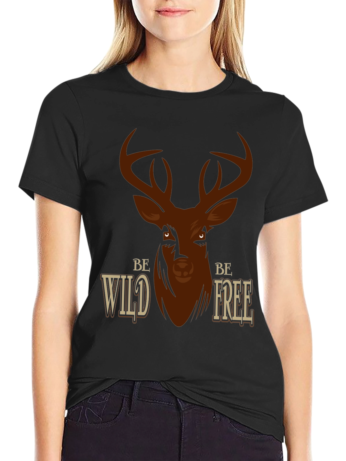 Be Wild Be Free Deer Graphic T-Shirt