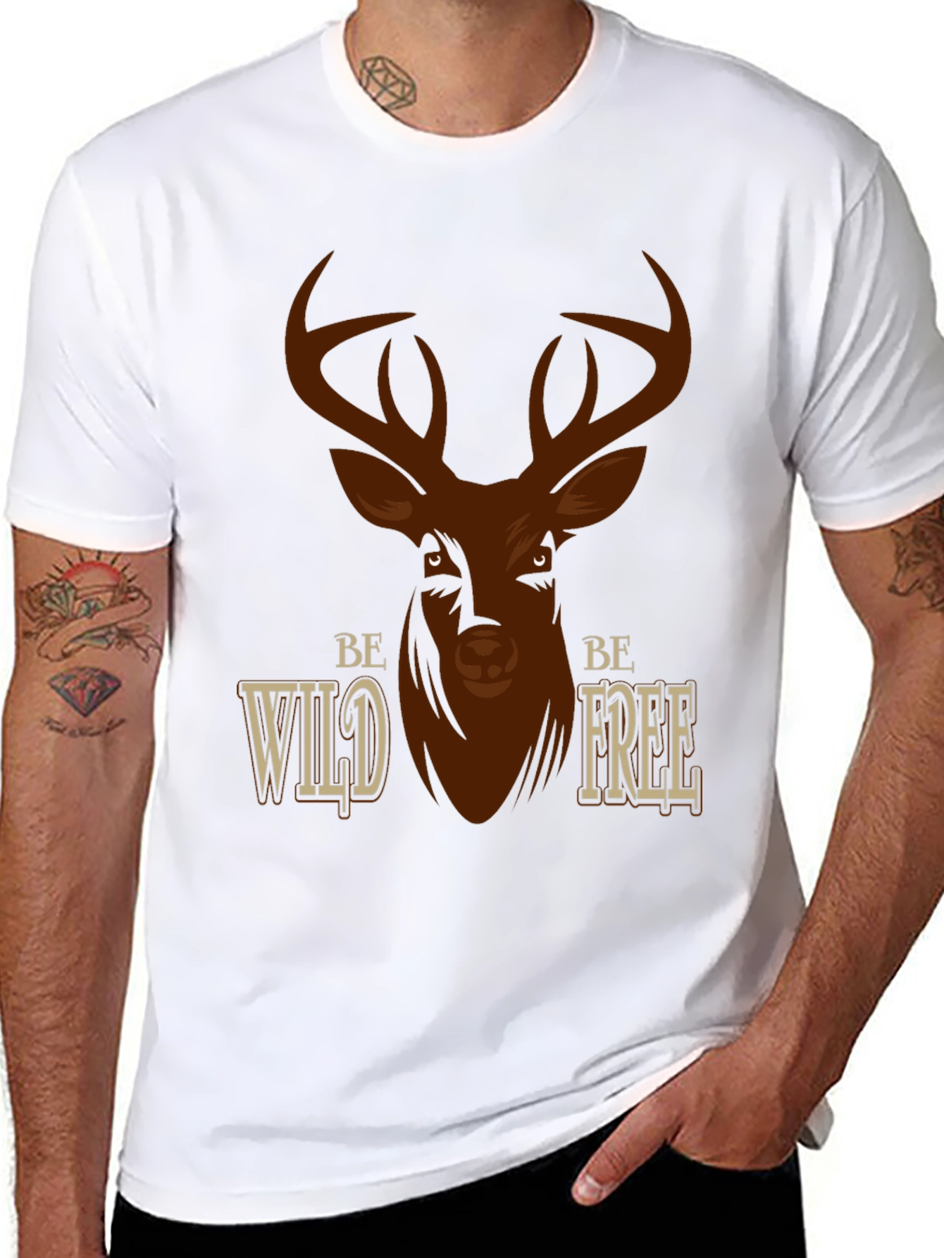 Be Wild Be Free Deer Graphic T-Shirt