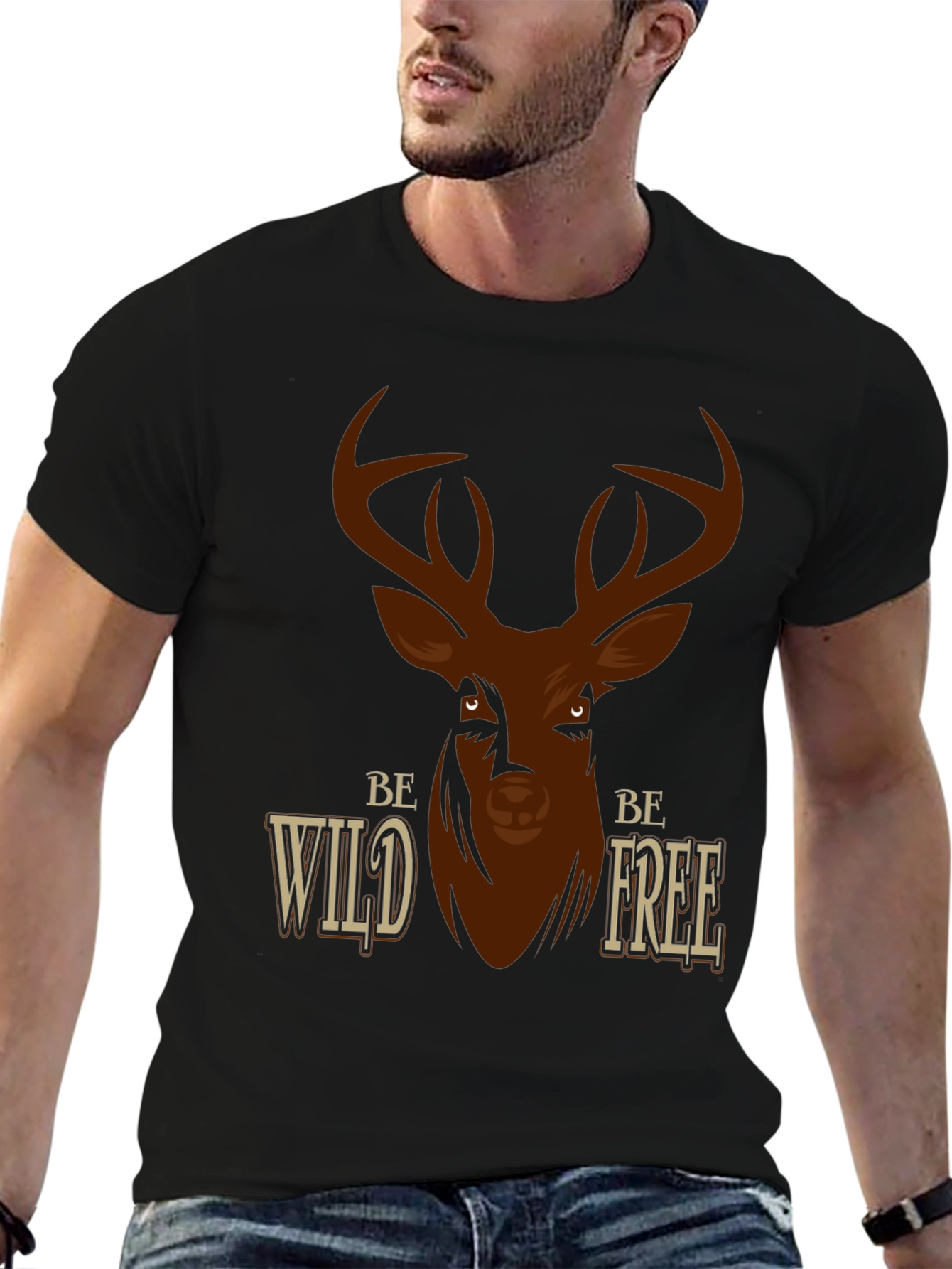 Be Wild Be Free Deer Graphic T-Shirt