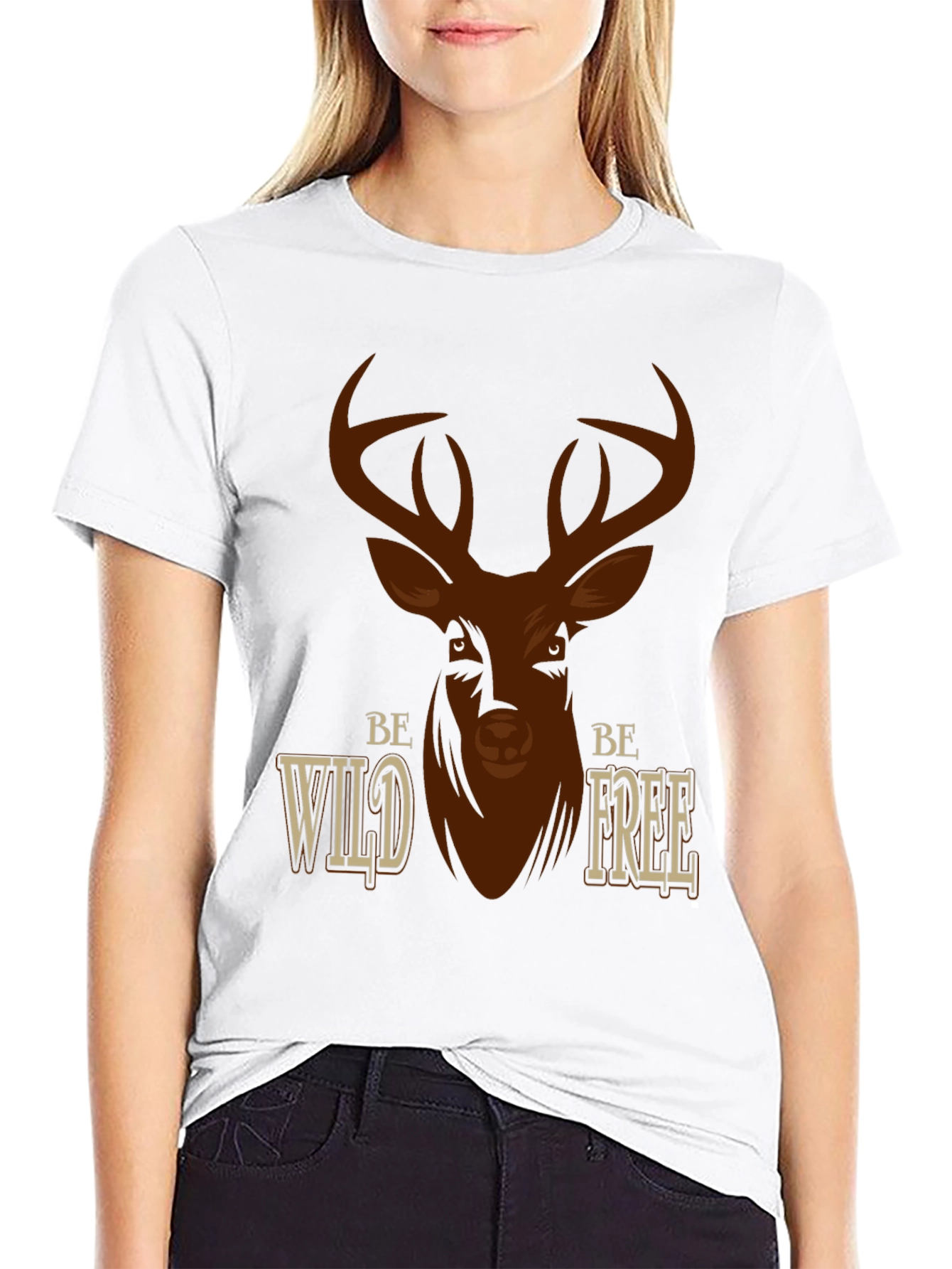 Be Wild Be Free Deer Graphic T-Shirt