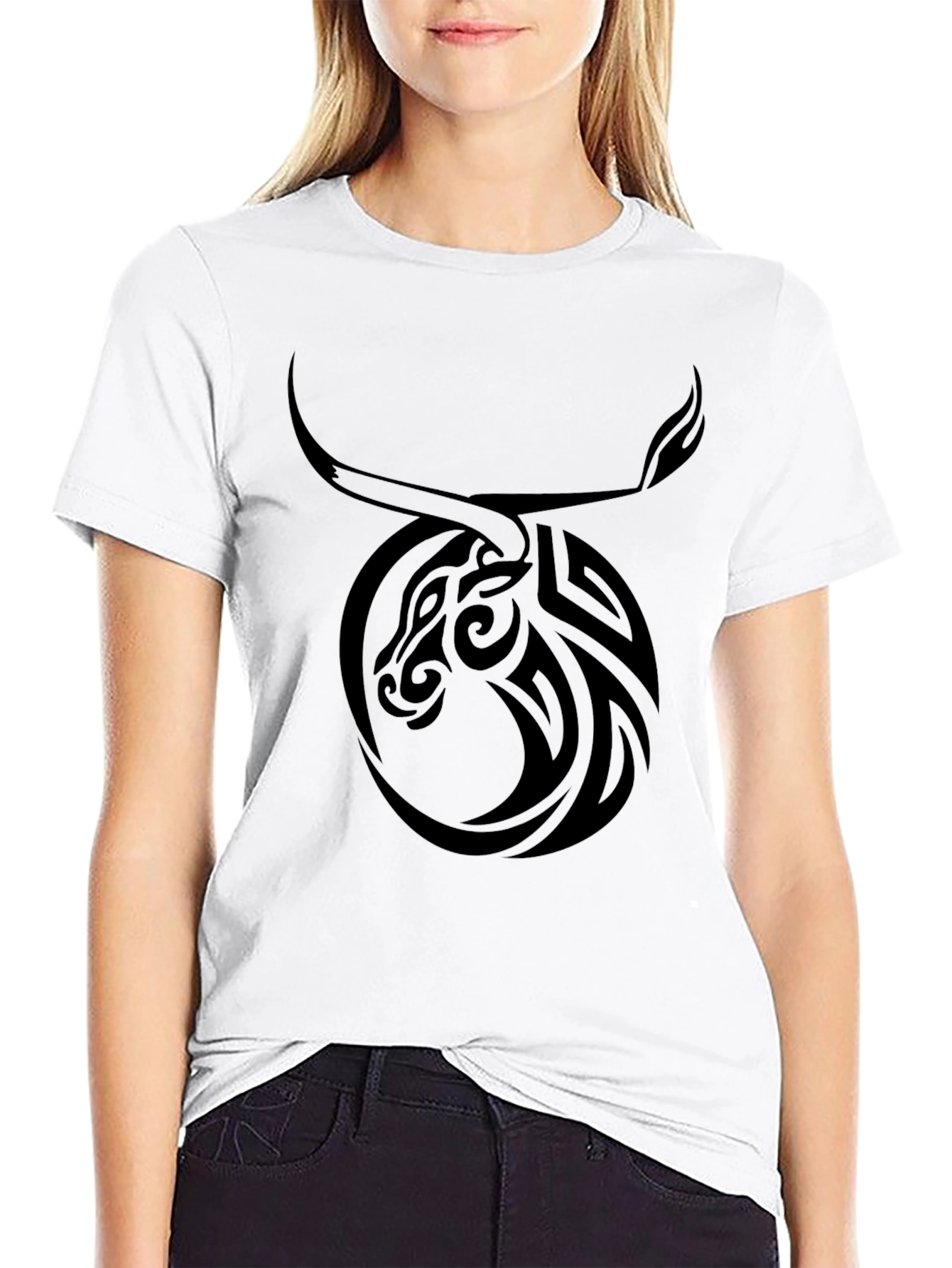 Tribal Taurus Graphic Tee - Black