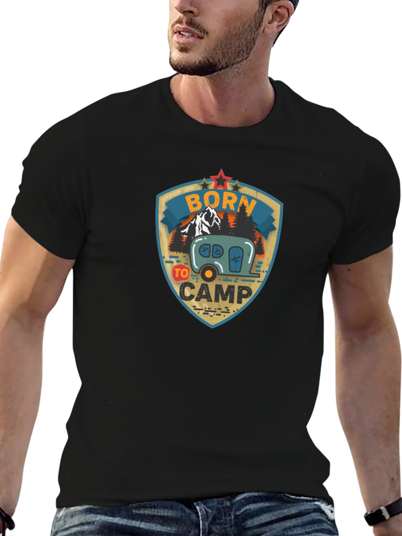 Born To Camp Graphic T-Shirt