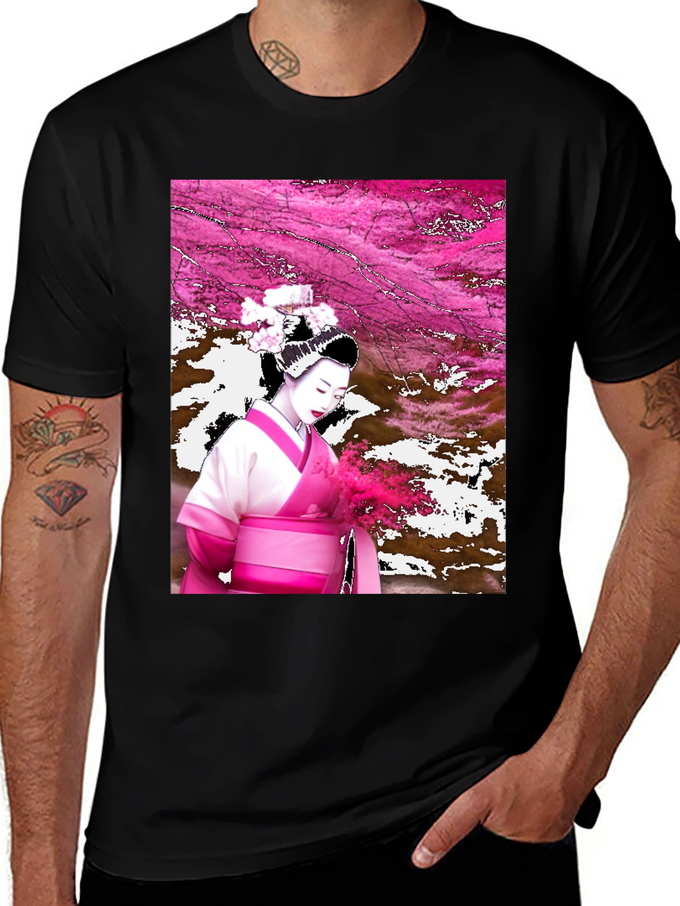Geisha Graphic Black T-Shirt